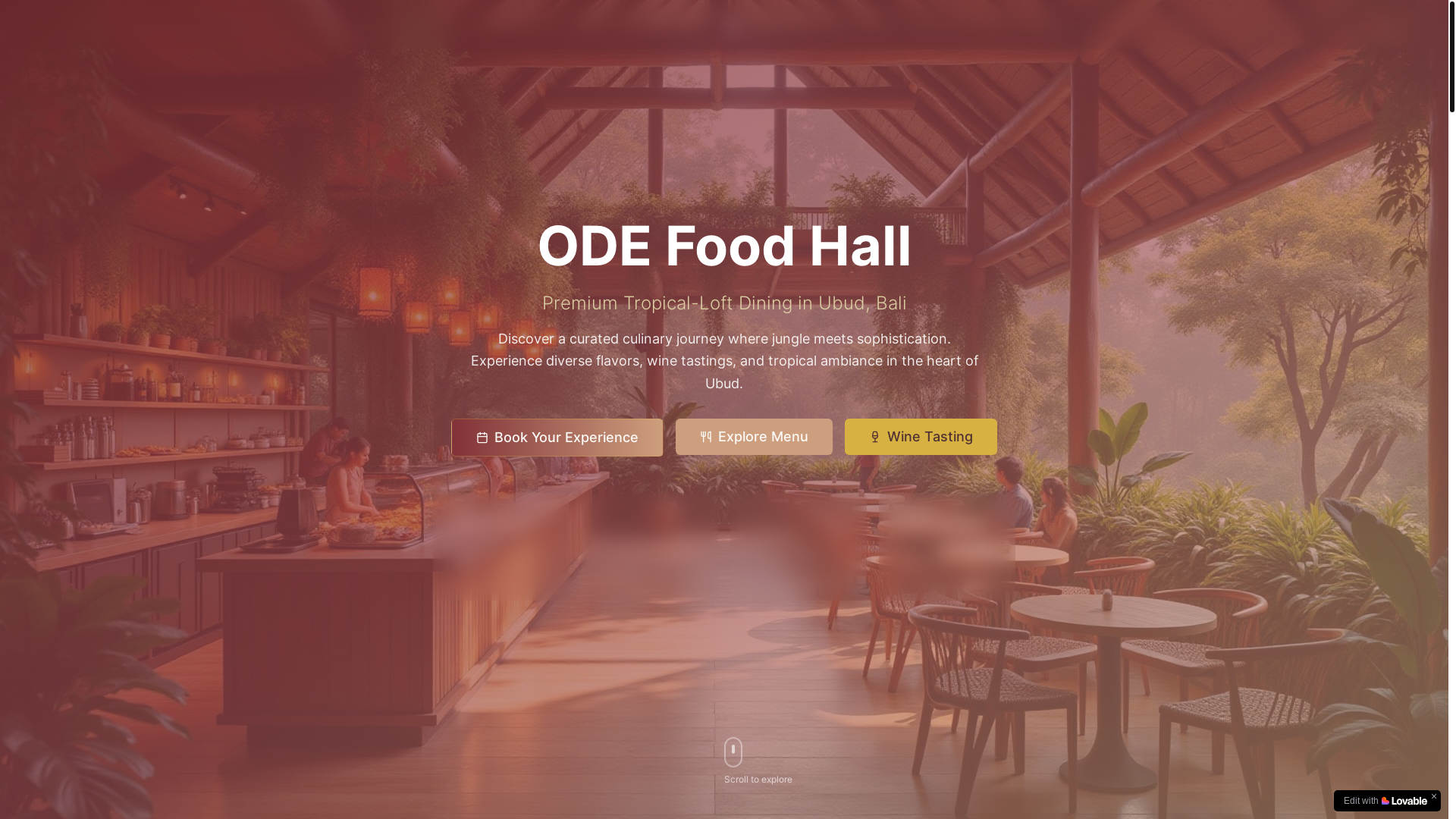 website screenshot of https://odefoodhall.com/