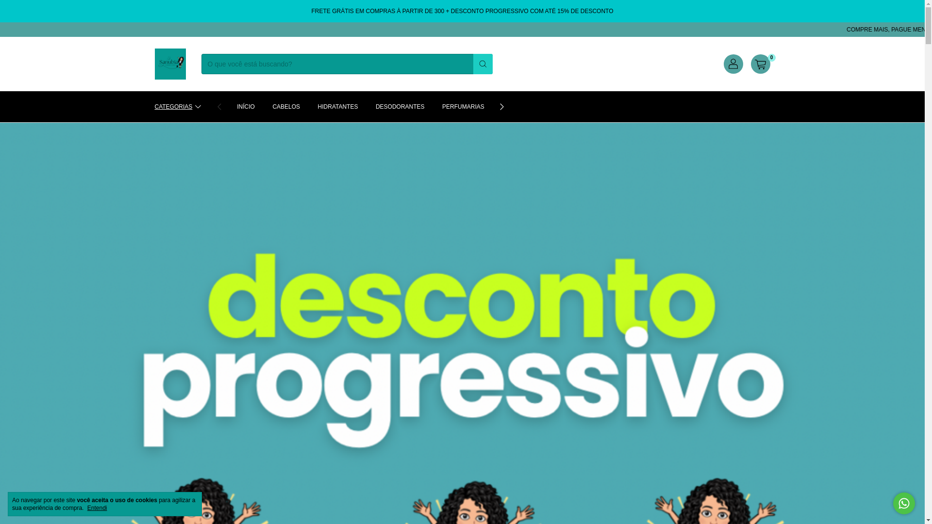 website screenshot of https://sanubiacosmeticos.com.br/