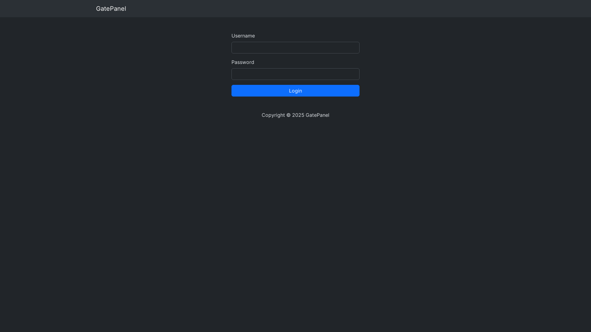 website screenshot of https://gatepanel.pages.dev/