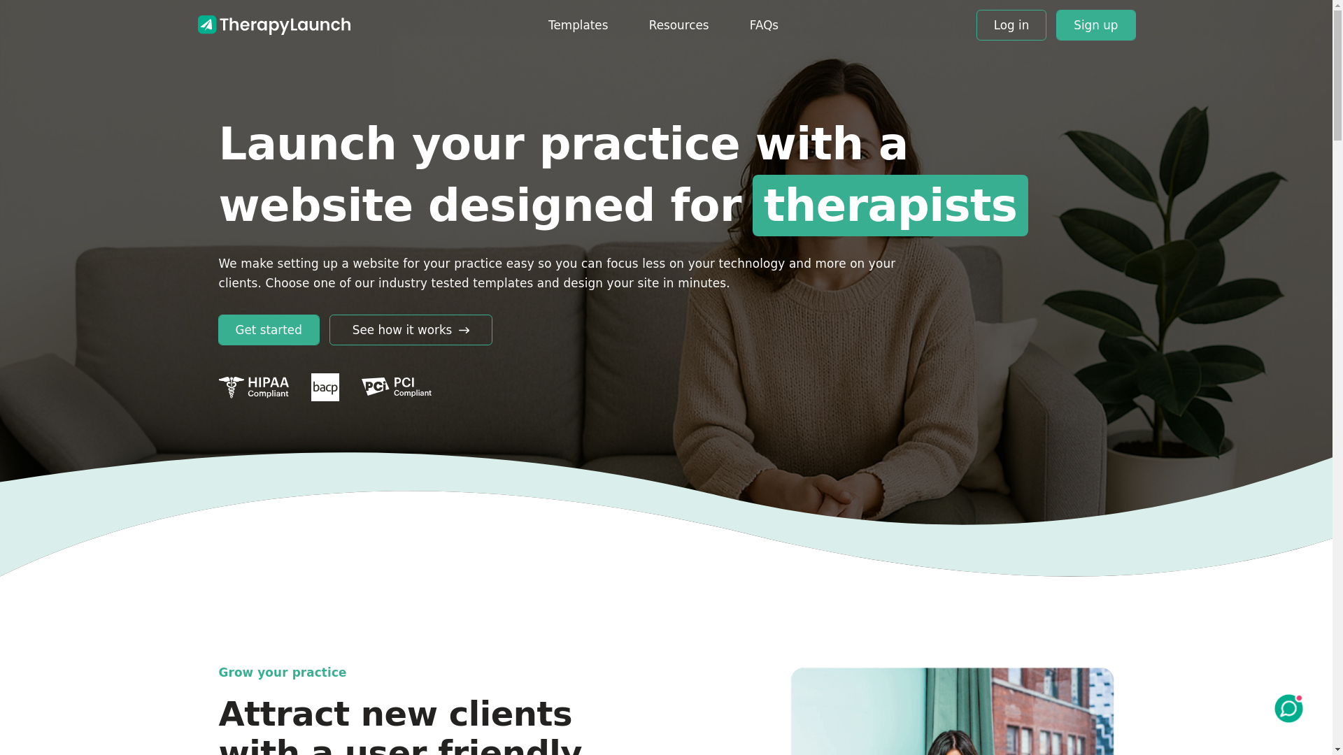 website screenshot of https://therapy-launch.pages.dev/