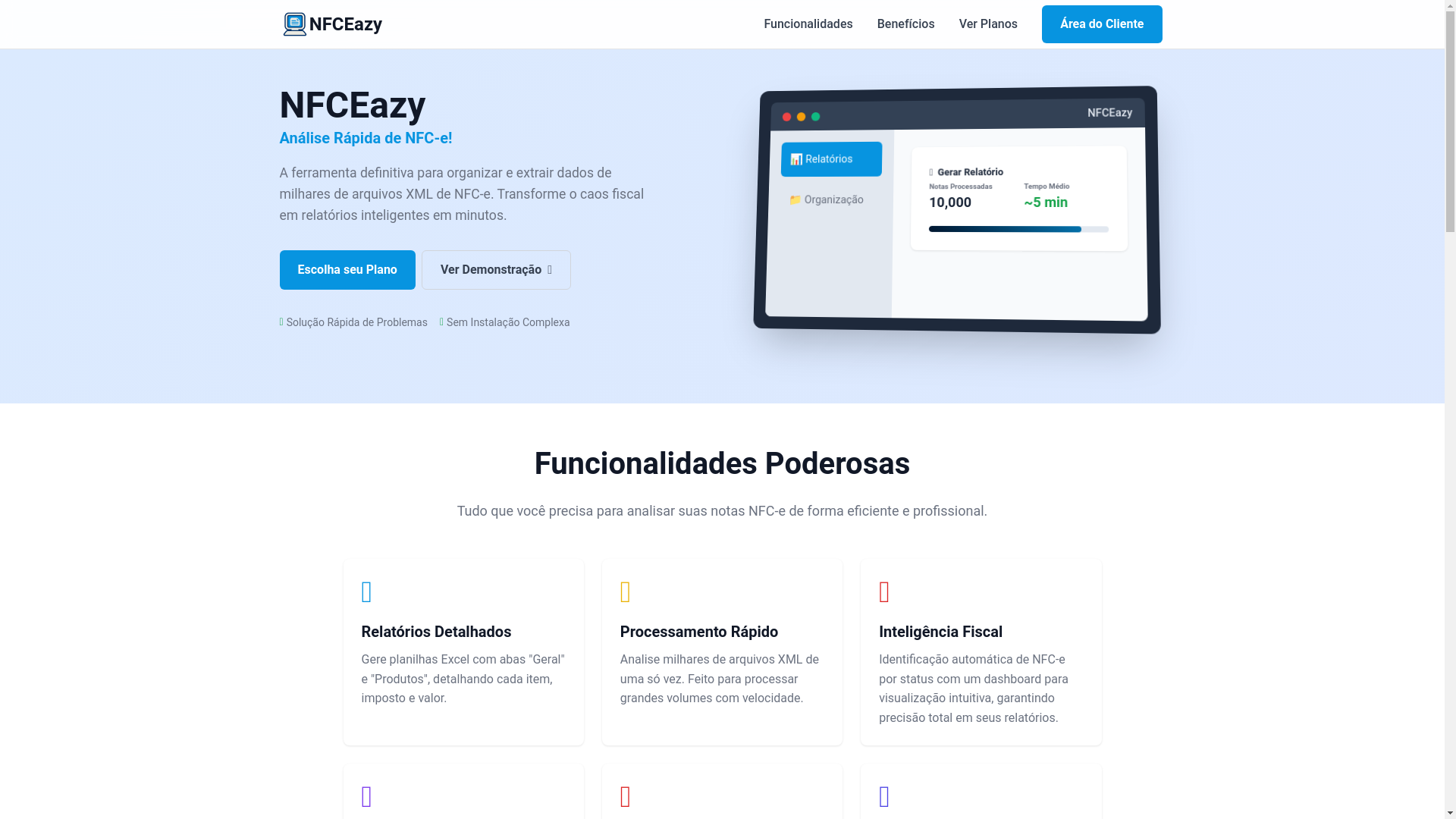 website screenshot of https://nfceazy.com.br/