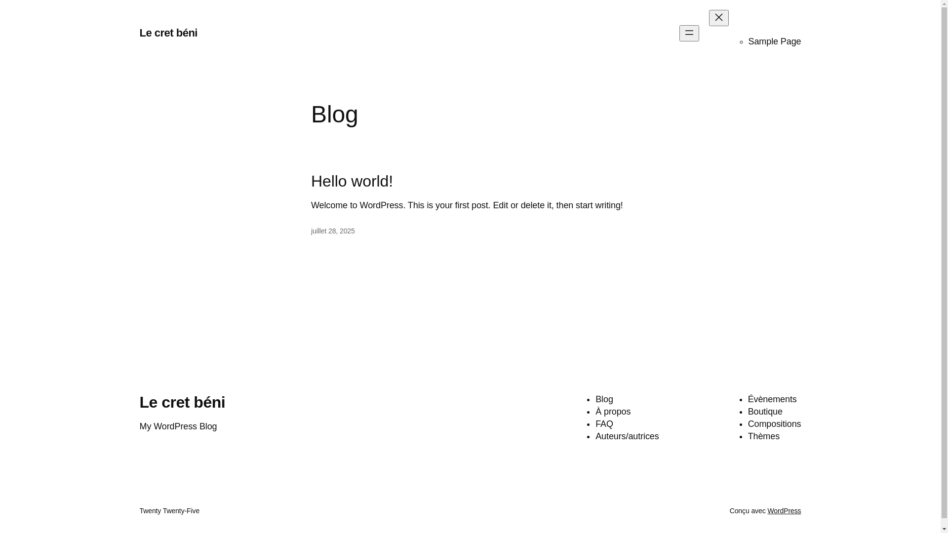 website screenshot of https://lecretbeni.fr/