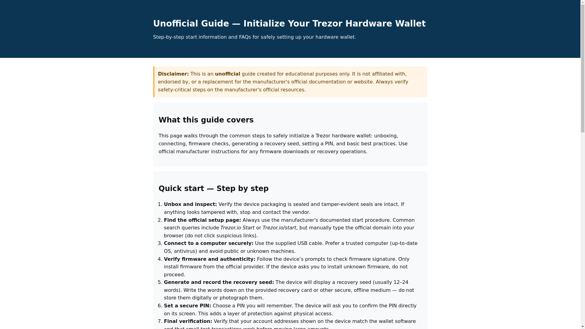 website screenshot of https://trezr--start--io.pages.dev/