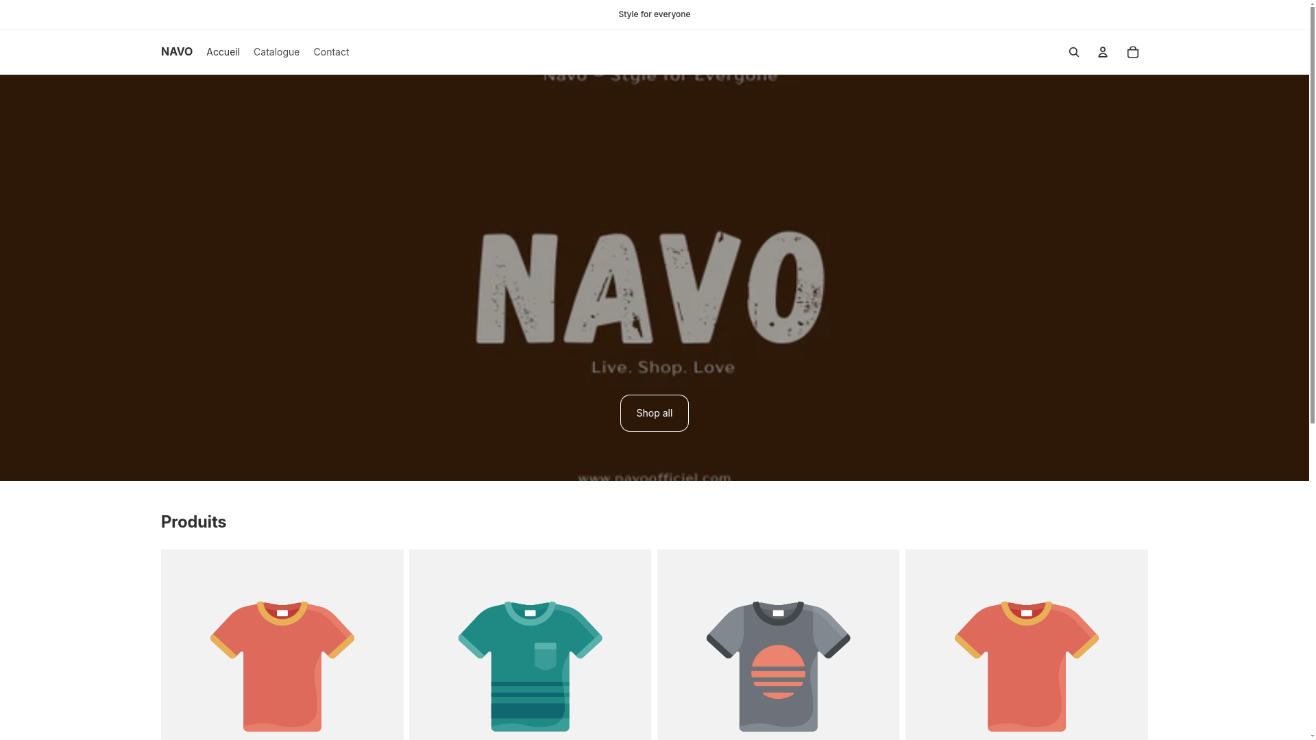 website screenshot of https://naavo.shop/