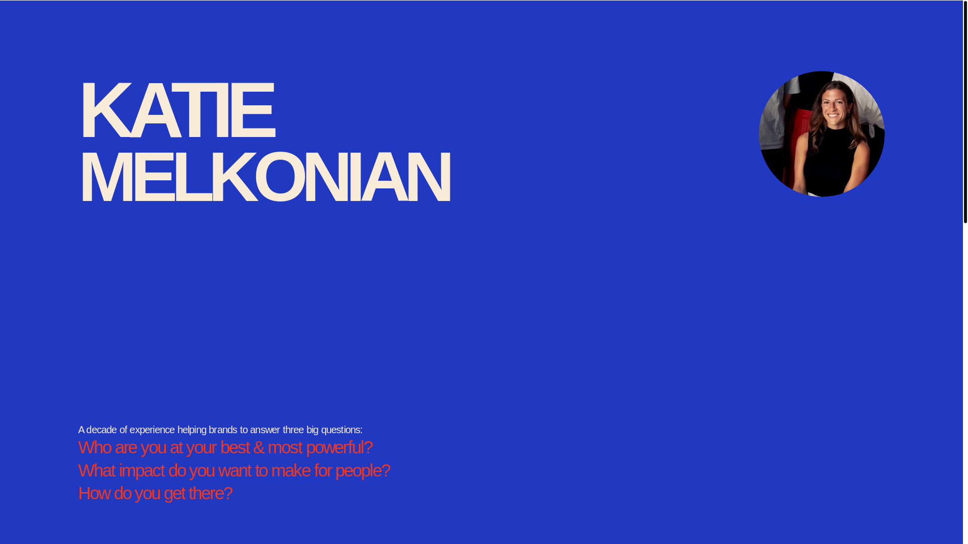 website screenshot of https://katiemelkonian.com/