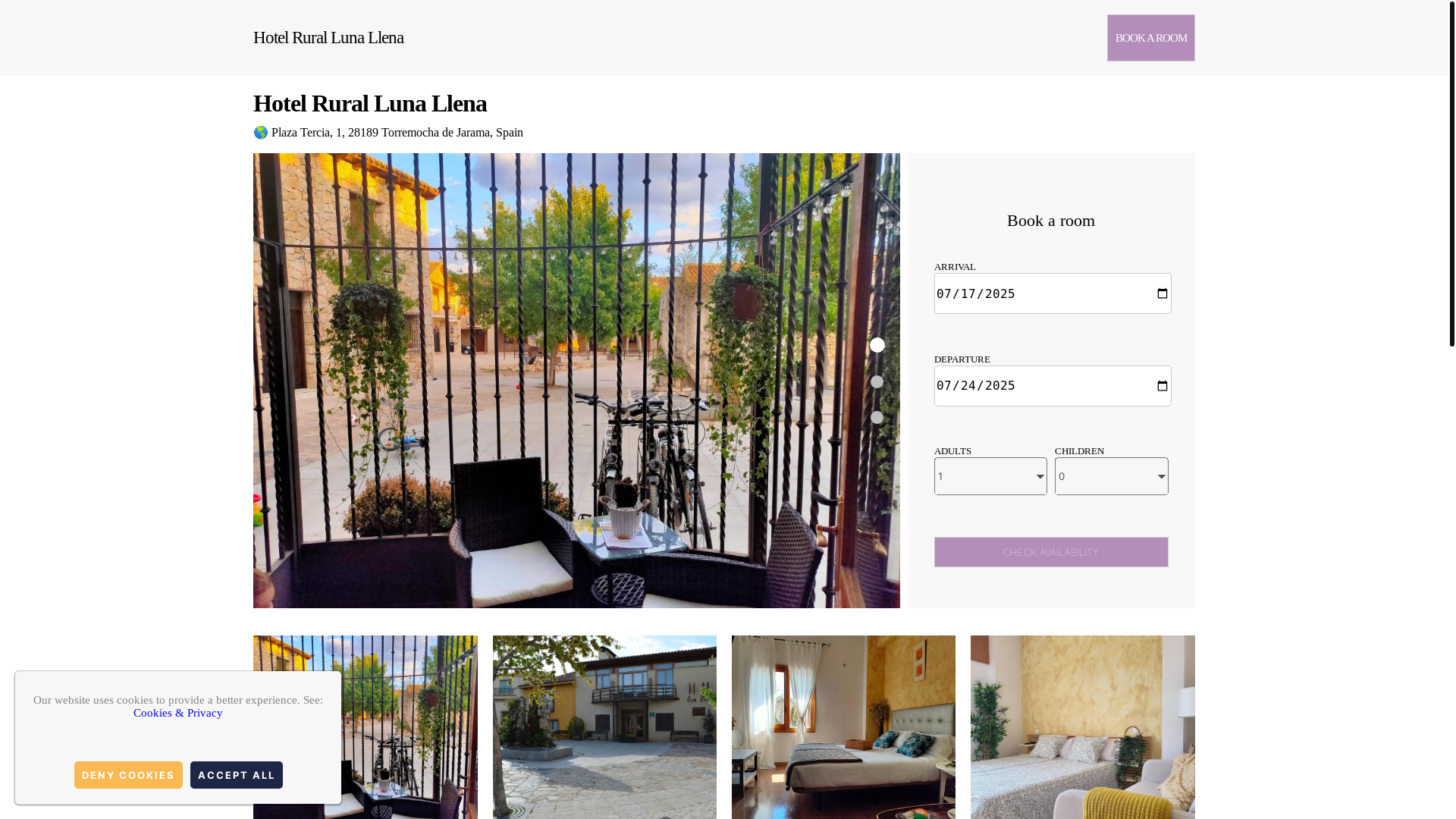 website screenshot of https://hotel-rural-luna-llena.com.es/