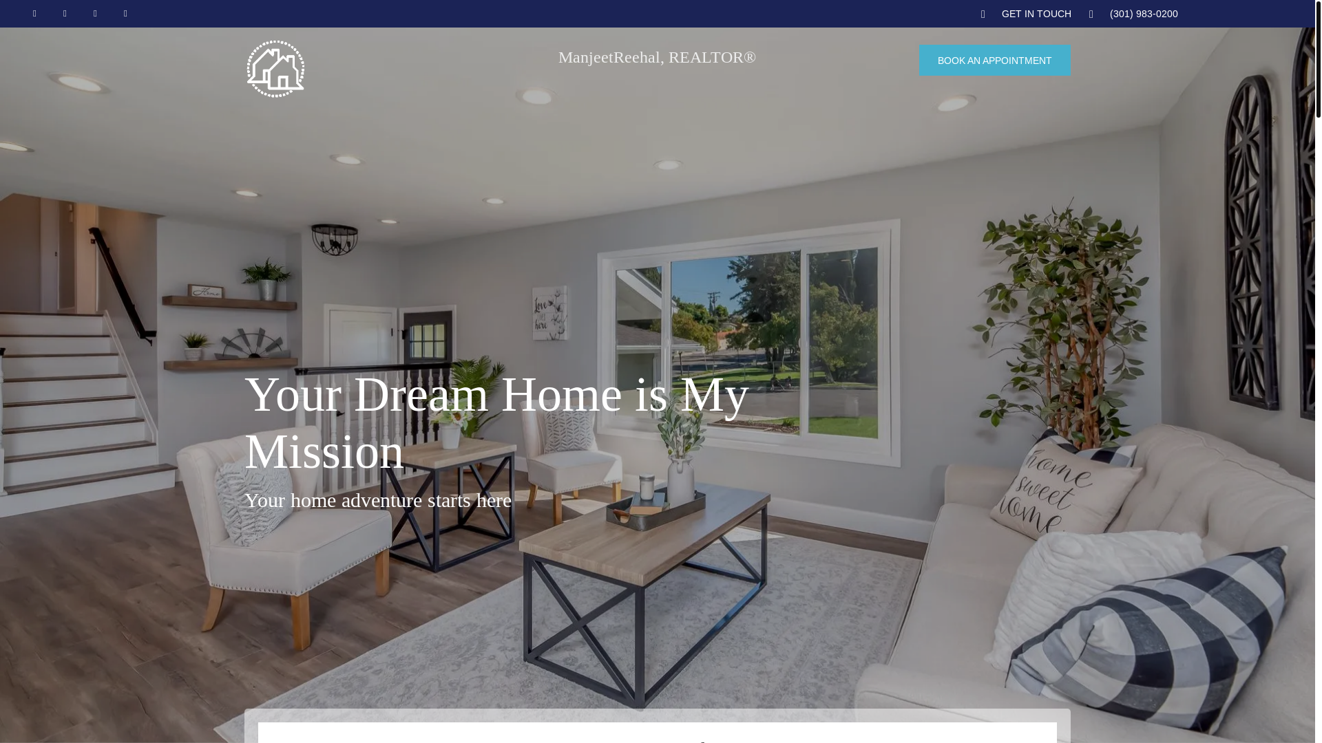 website screenshot of https://manjeetkreehal.realtor/
