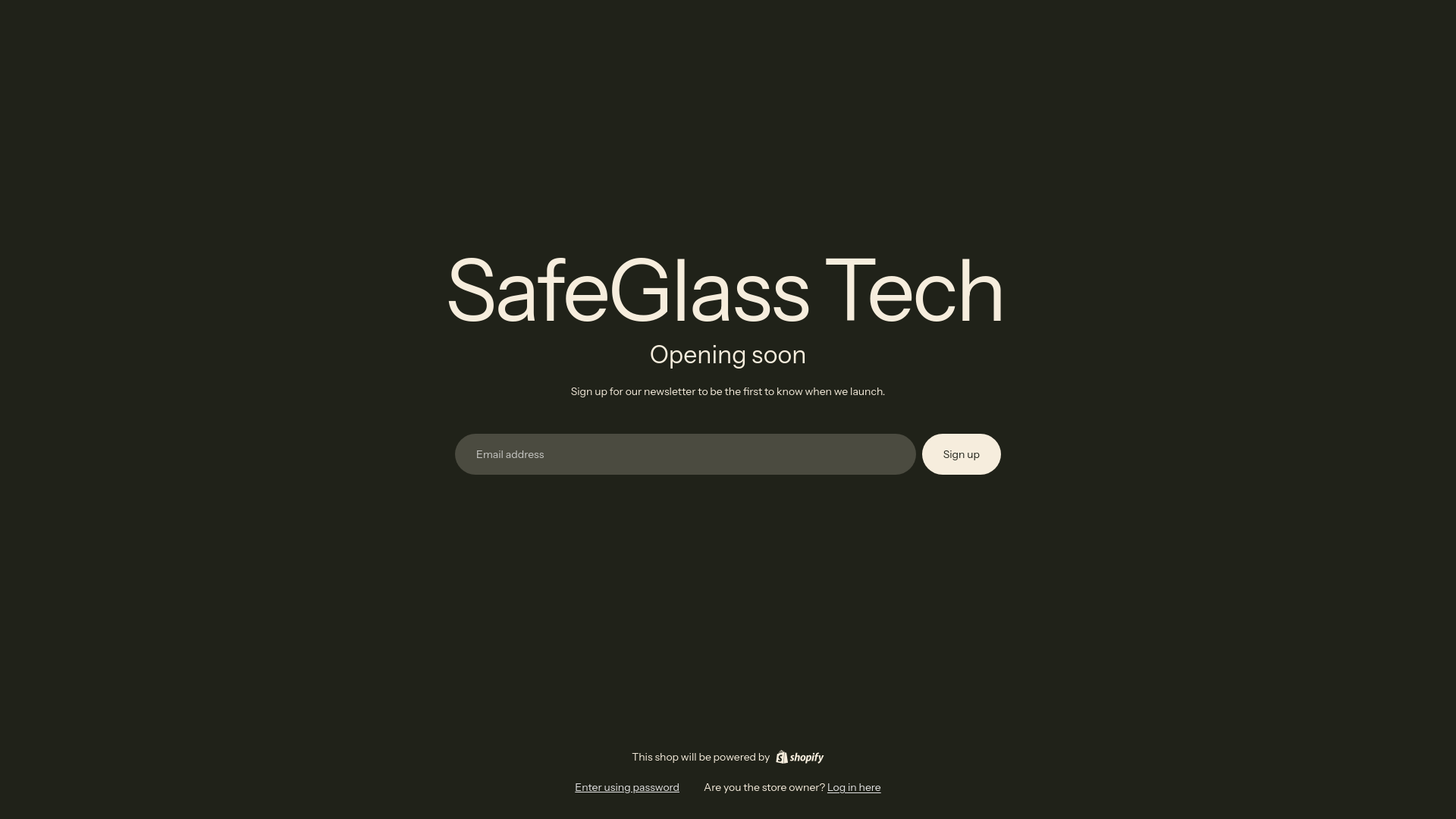 website screenshot of https://safeglasstech.ca/