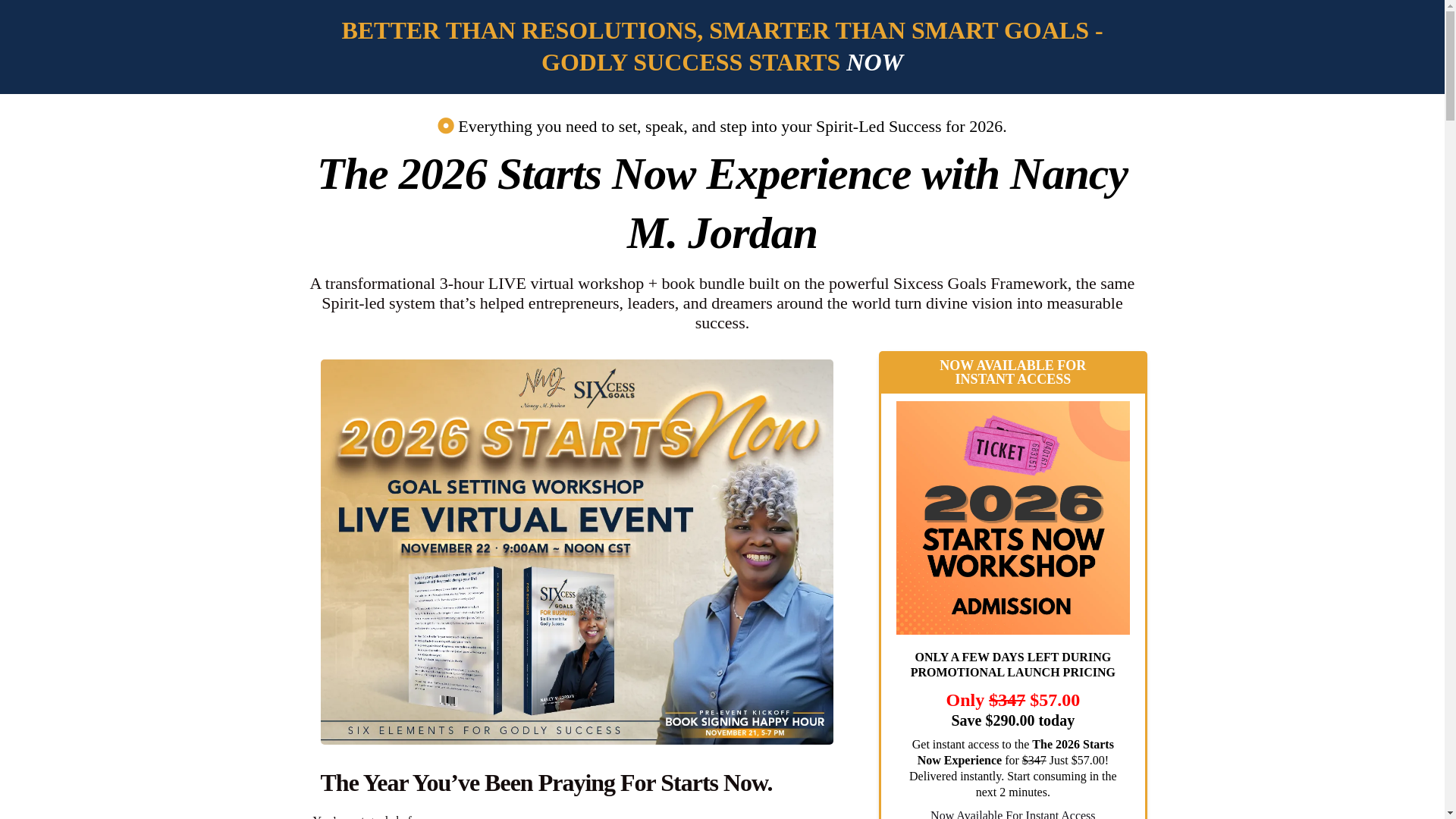 website screenshot of https://sixcessstartsnow.com/