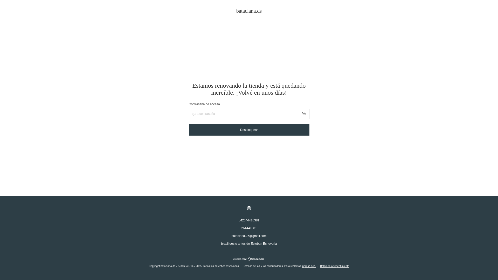 website screenshot of https://tiendabataclana.com.ar/