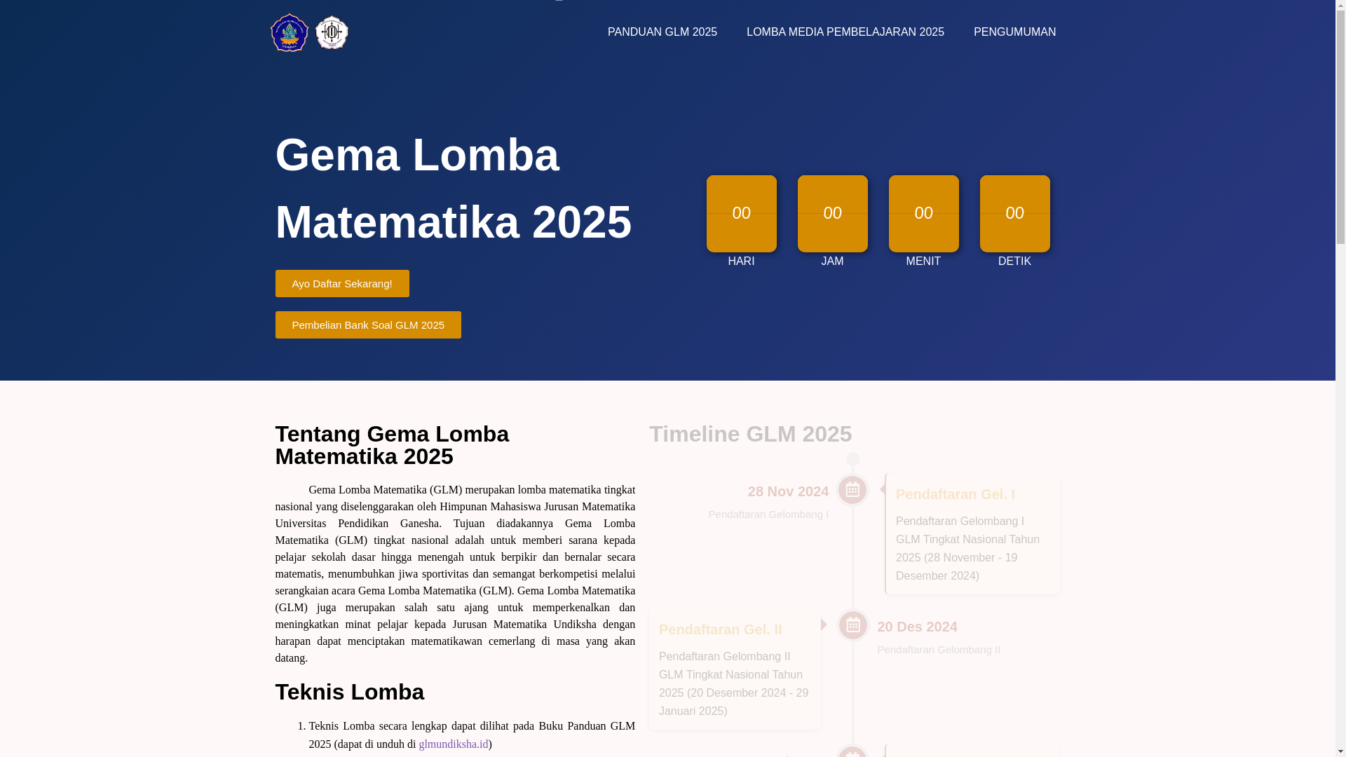 website screenshot of https://glmundiksha.id/