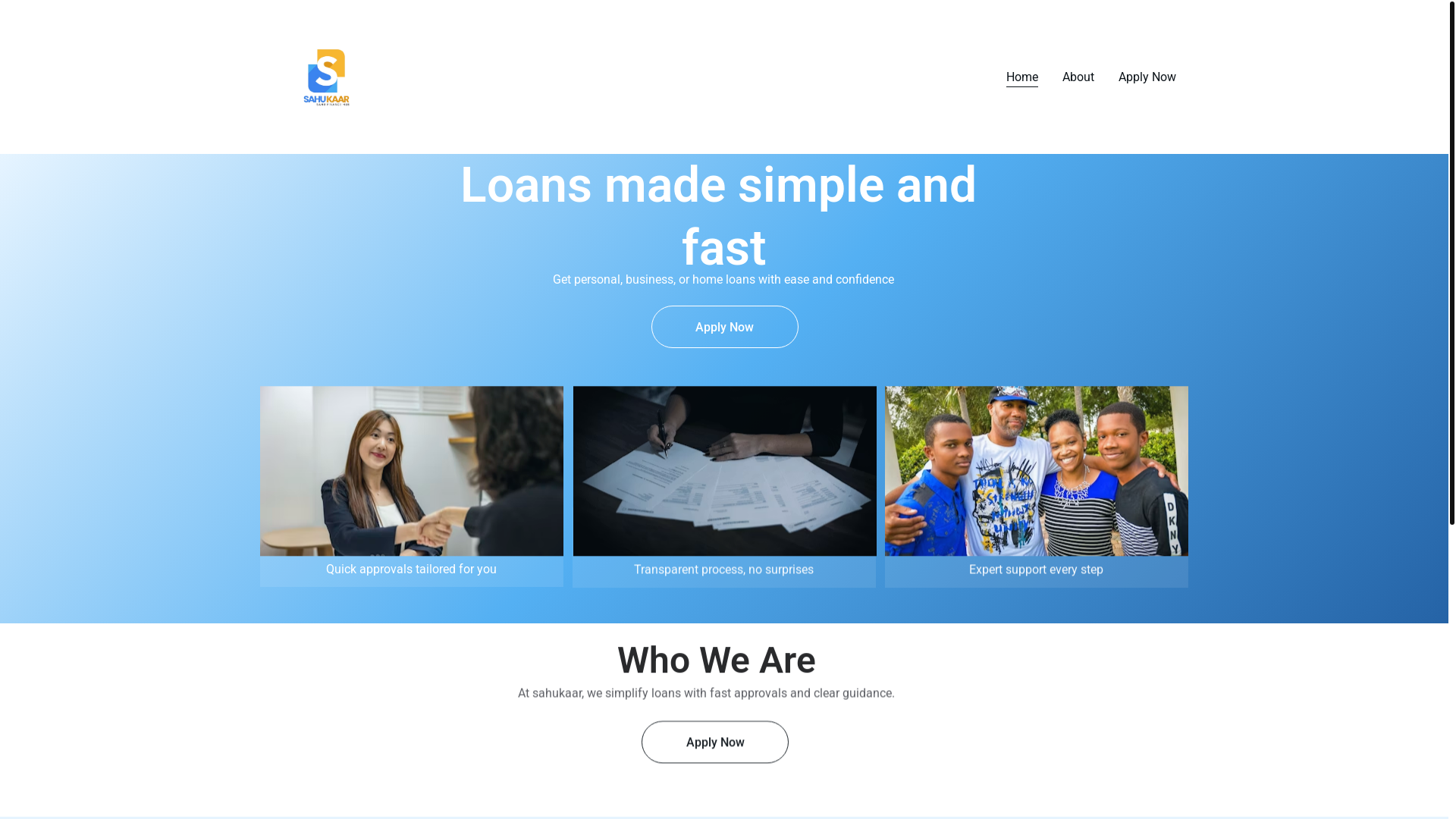 website screenshot of https://sahukaar.online/