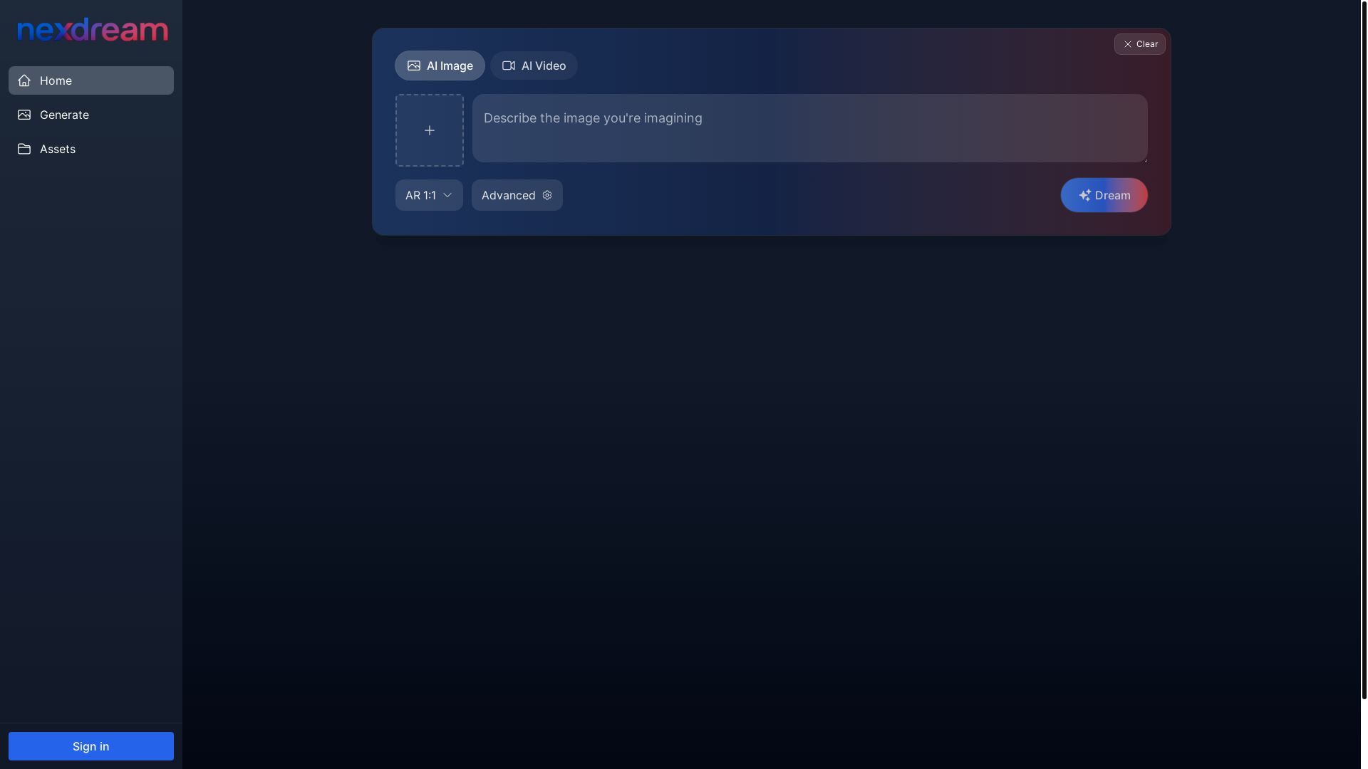 website screenshot of https://nexdream-frontend.pages.dev/