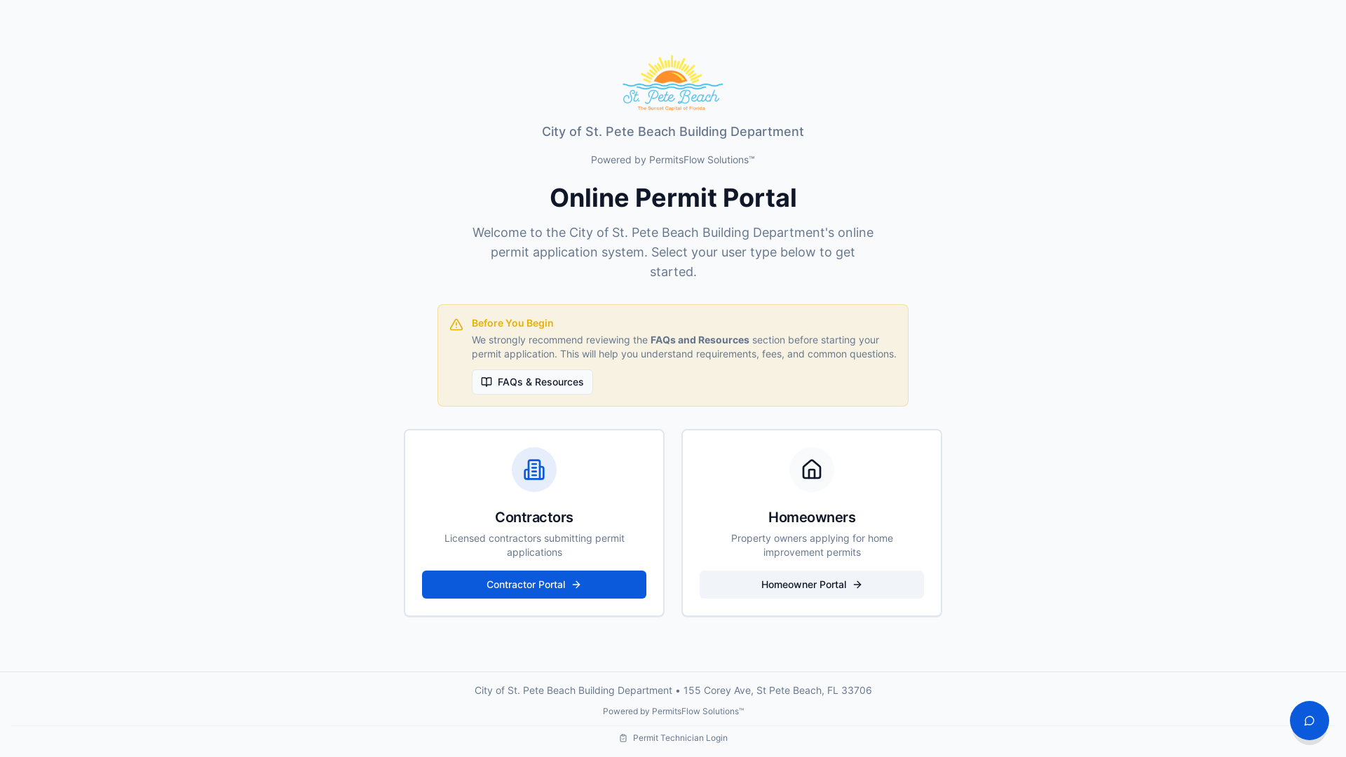website screenshot of https://permitsflowsolutions.com/