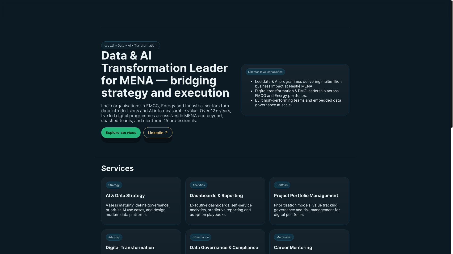 website screenshot of https://omaraboutaleb.pages.dev/