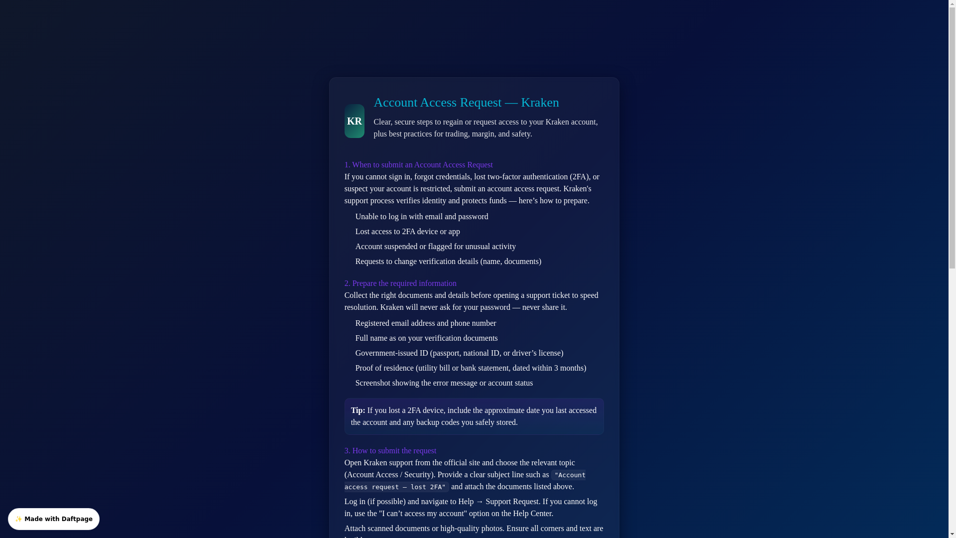 website screenshot of https://id-kraken-nhlqk.daftpage.com/