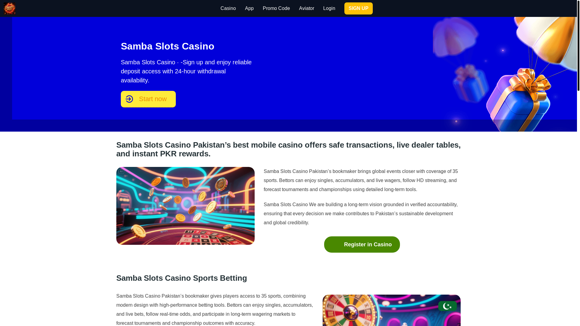 website screenshot of https://sambaslotscasinot.com/