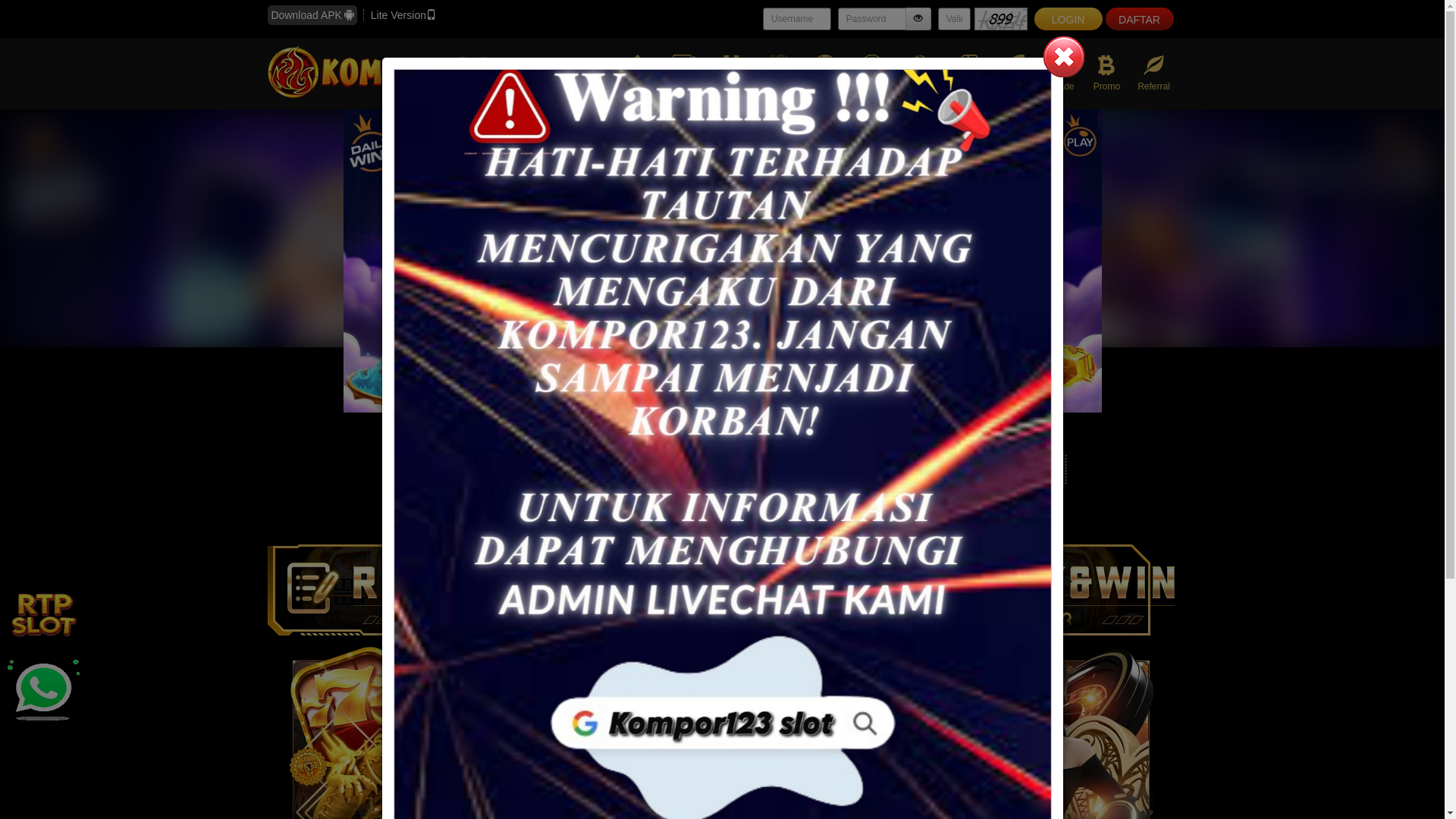 website screenshot of https://kompor123mslot.xyz/