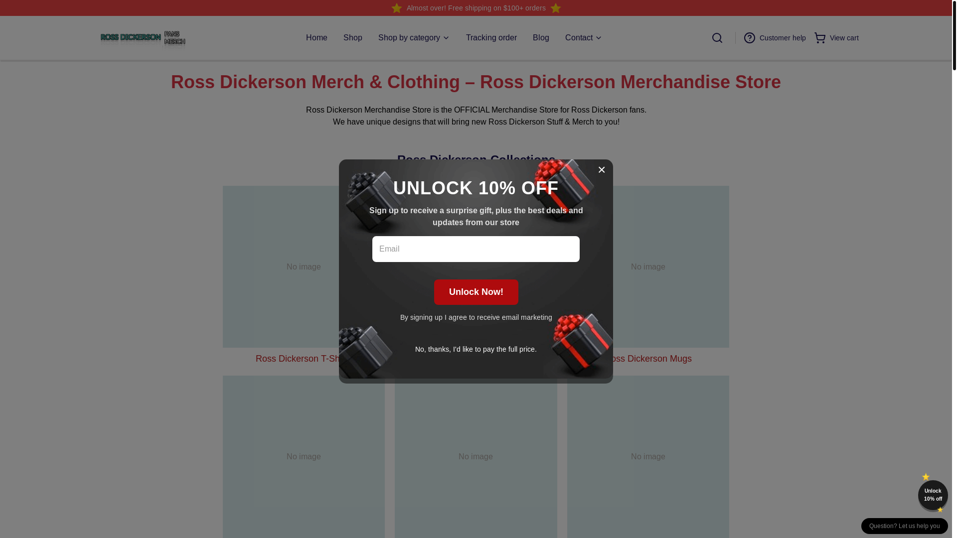 website screenshot of https://rossdickerson.shop/