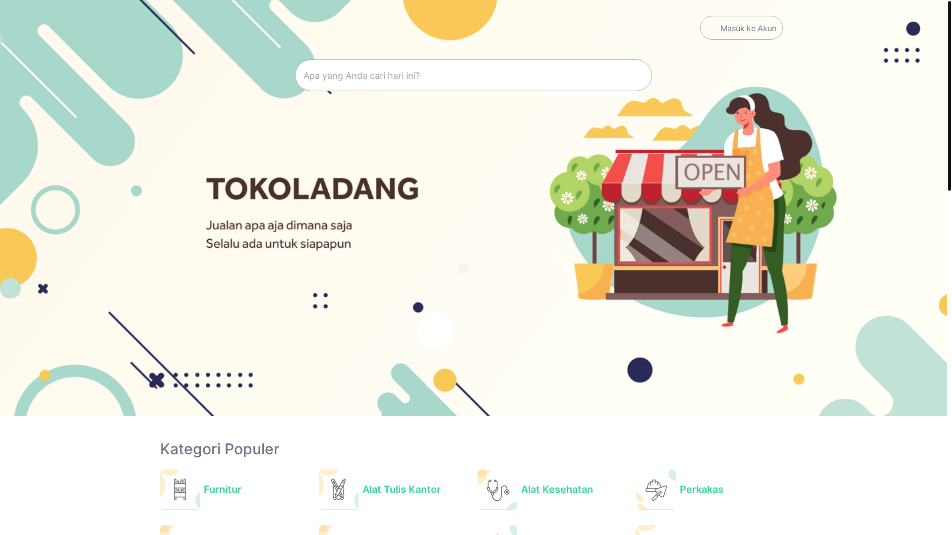 website screenshot of https://tokodaring.pages.dev/