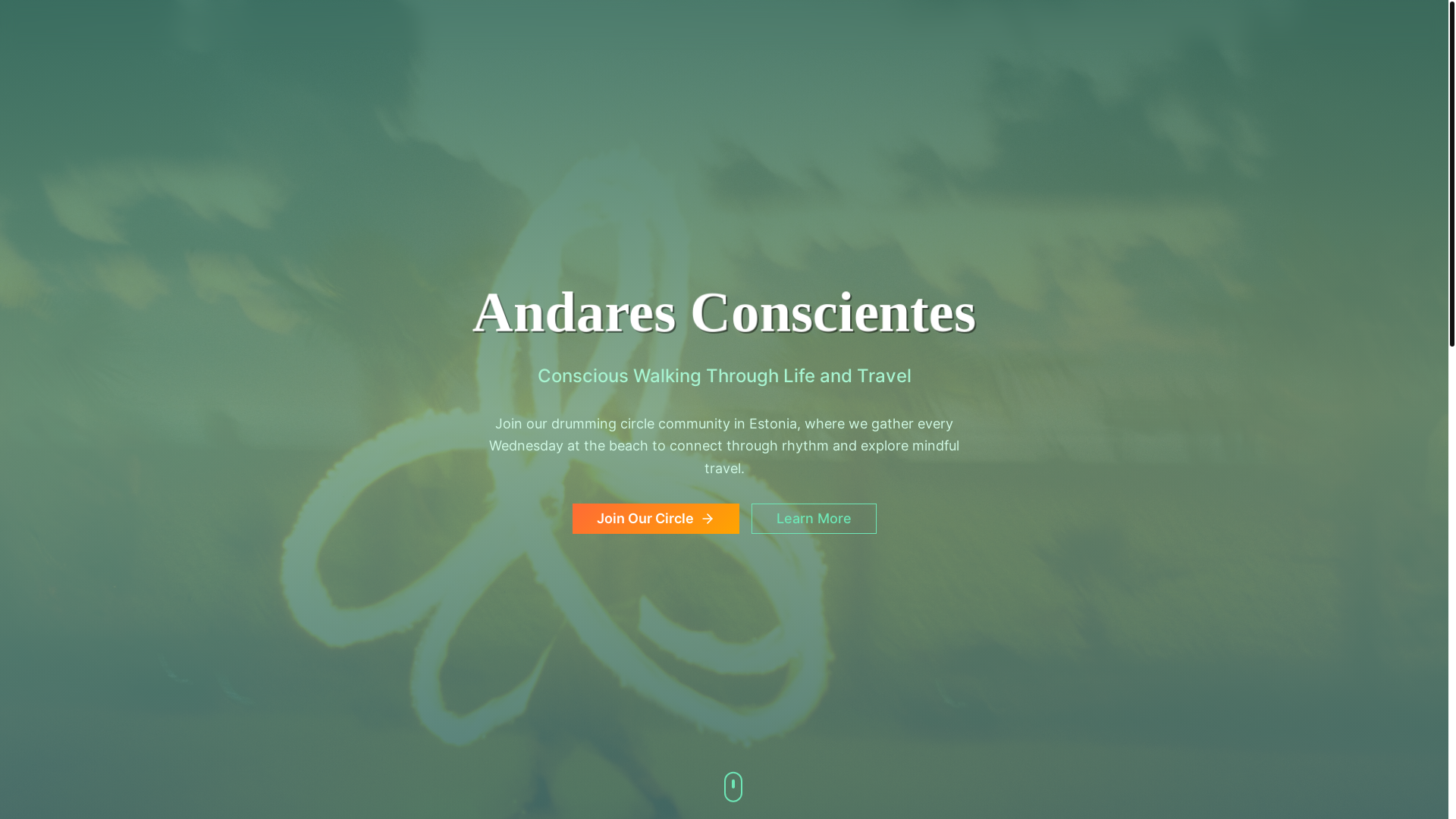 website screenshot of https://viajesconscientes.eu/