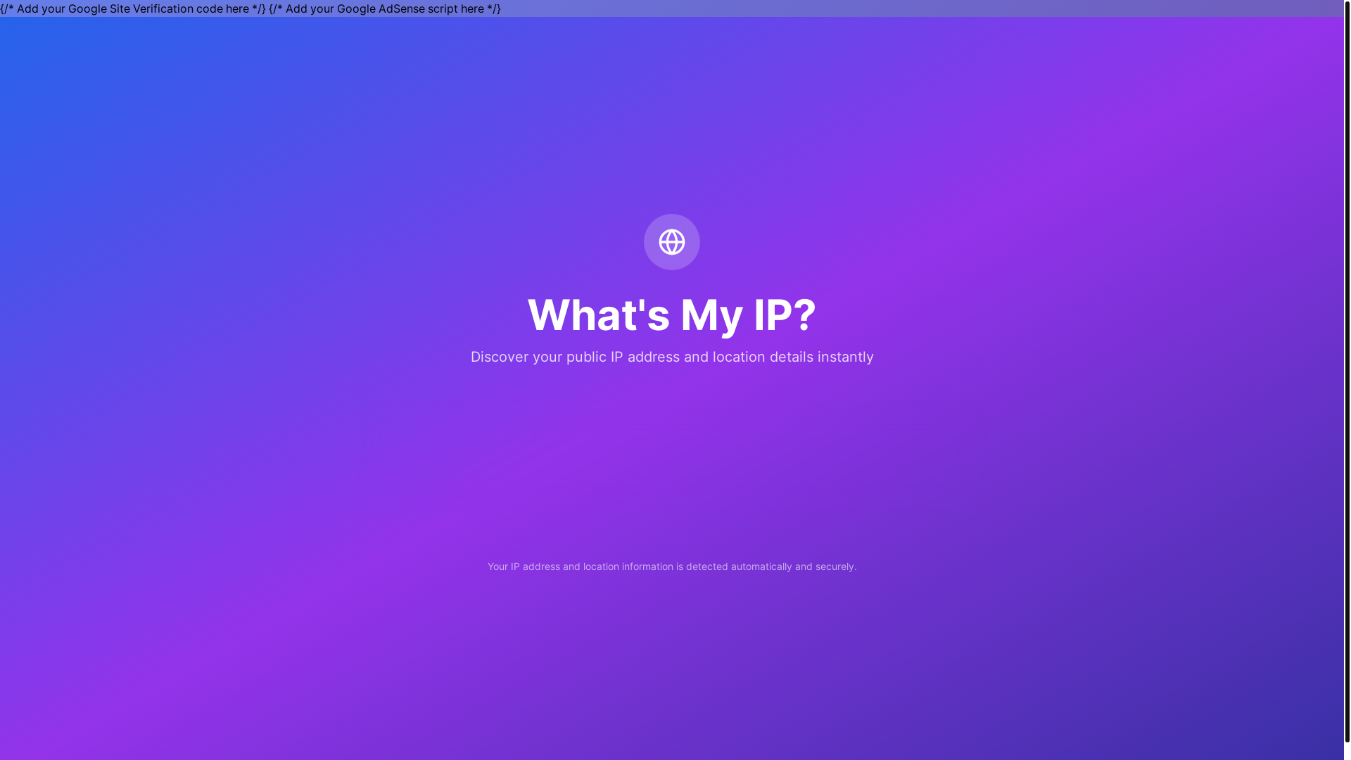 website screenshot of https://whatsmyipaddress.tech/