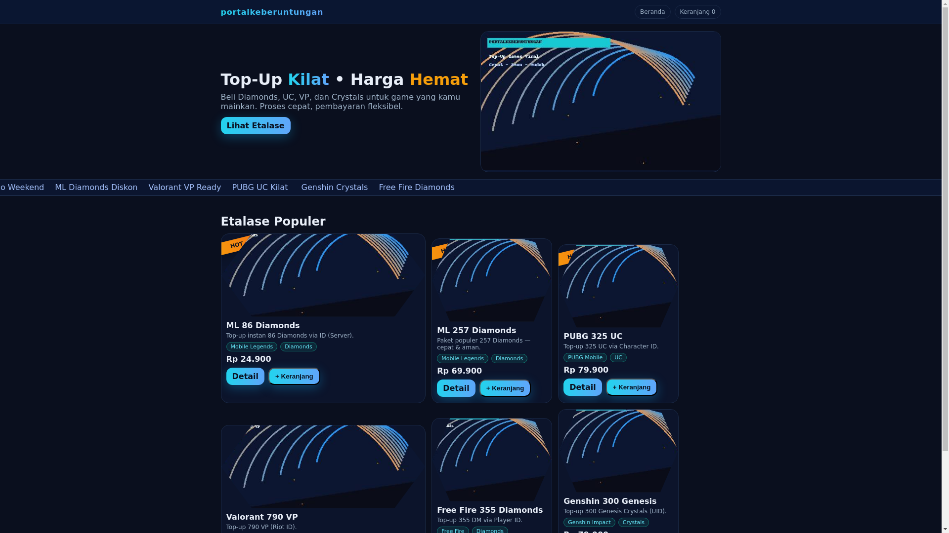 website screenshot of https://portalkeburuntungan.pages.dev/