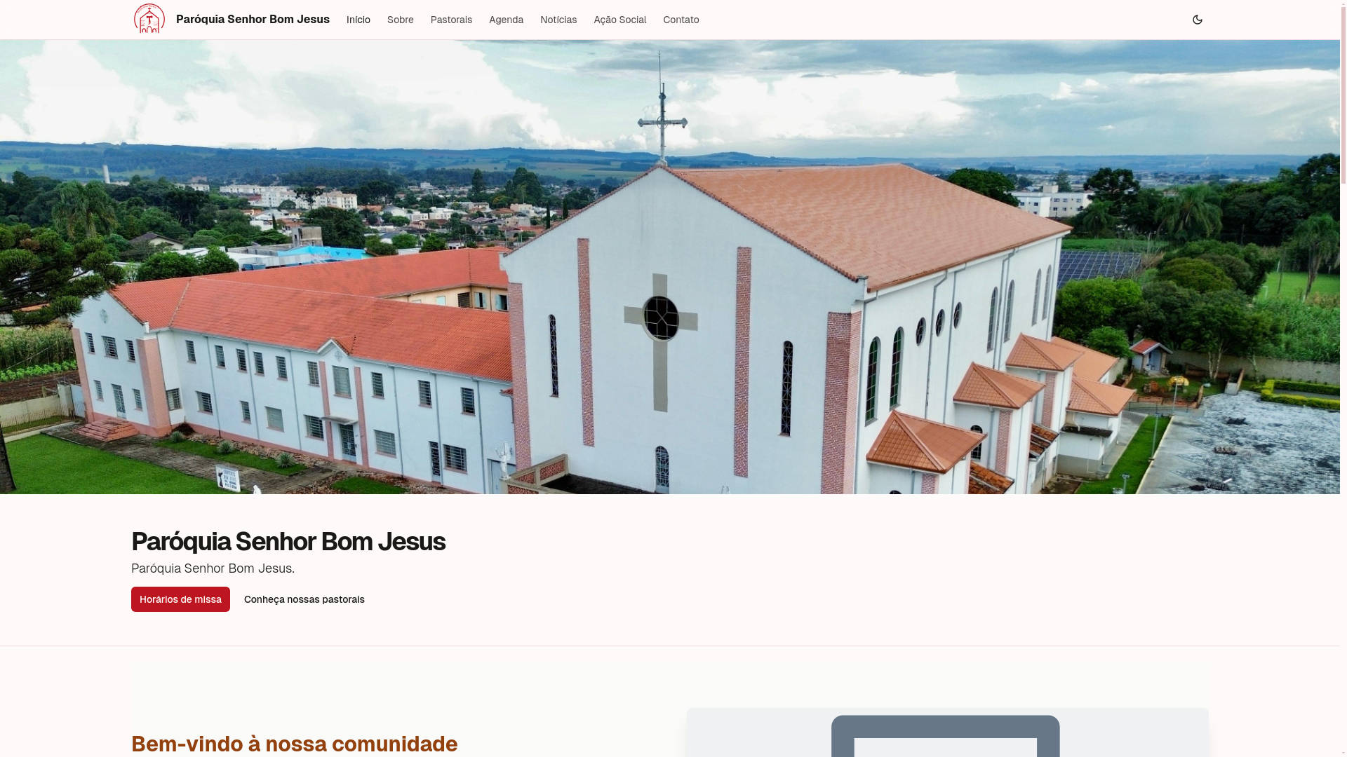 website screenshot of https://paroquiabomjesuspg.com.br/
