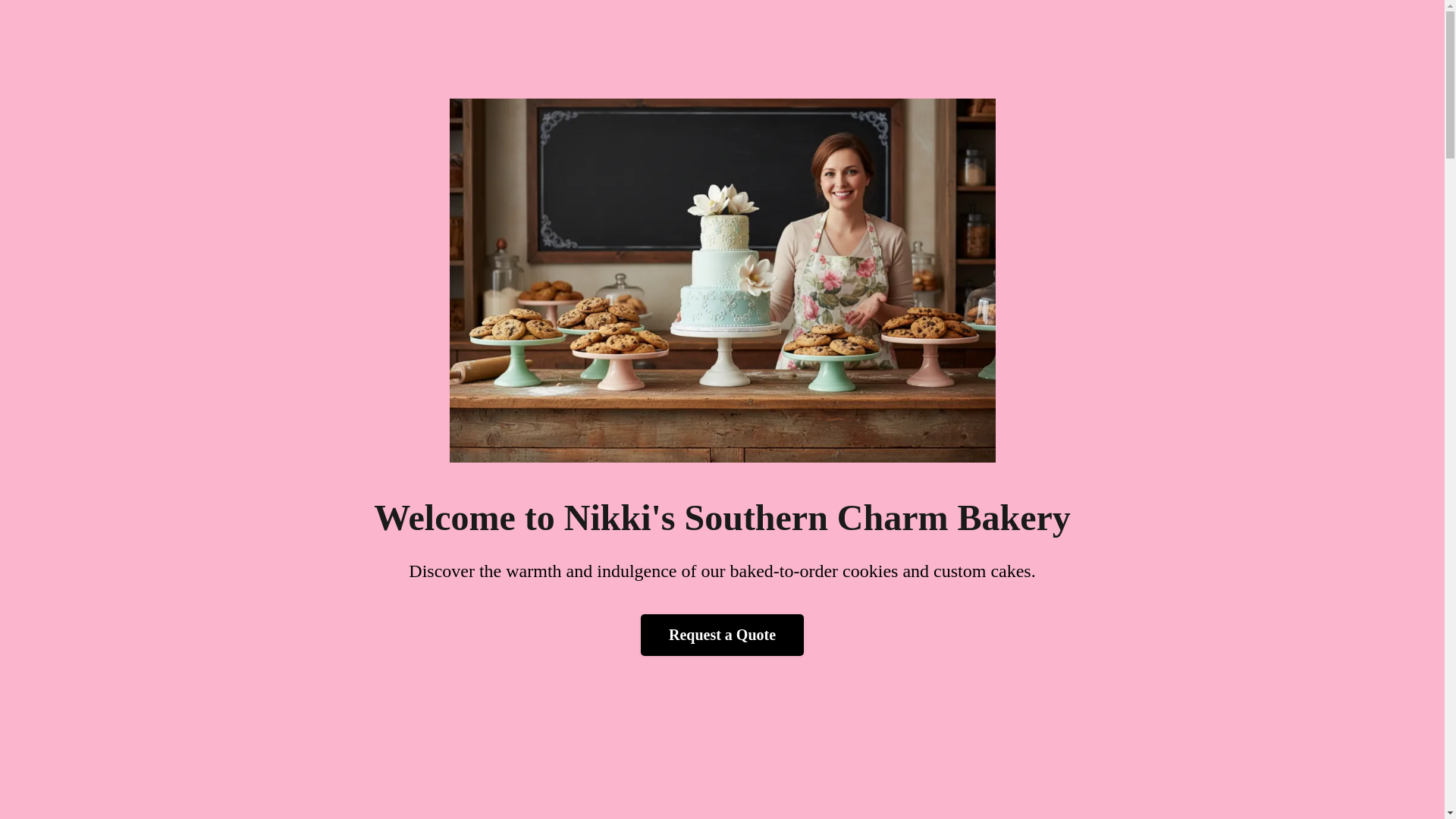 website screenshot of https://nikkissoutherncharmbakery.com/