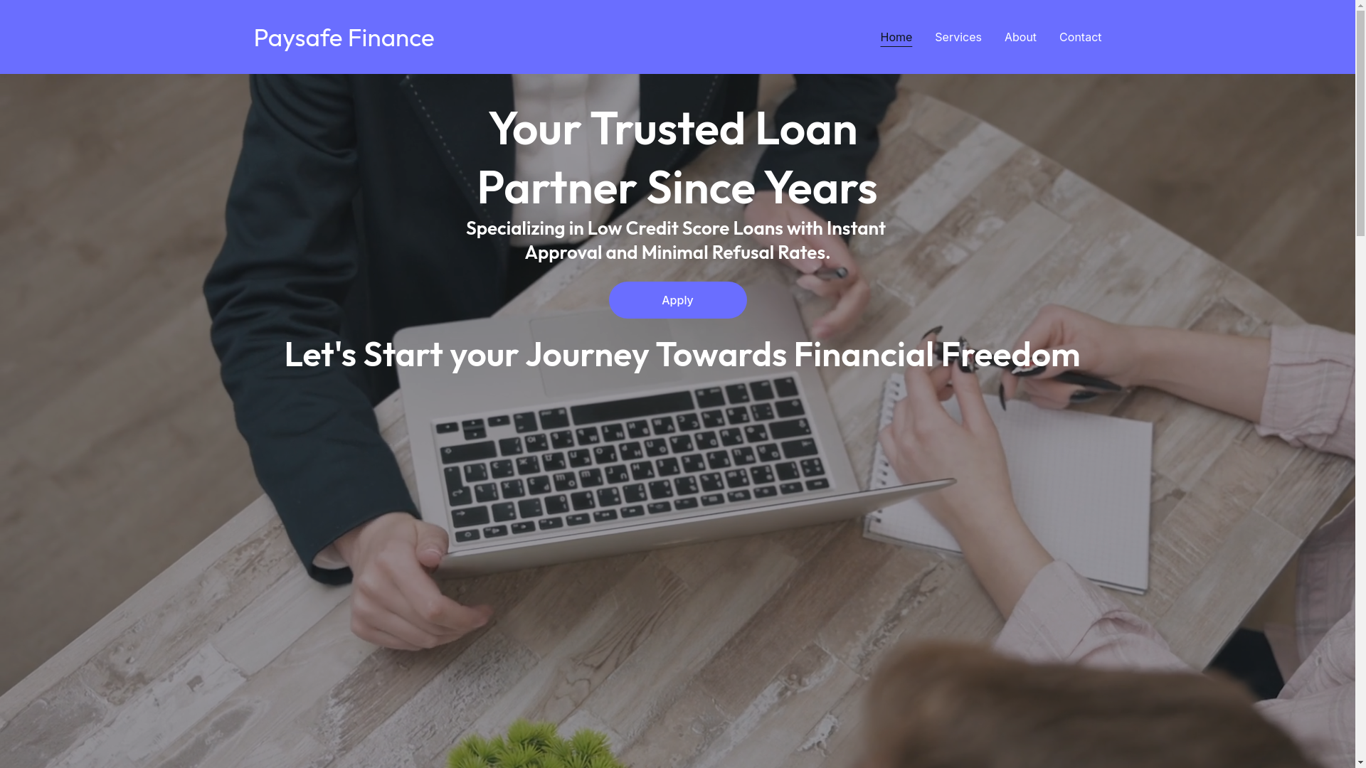 website screenshot of https://paysafefinance.cloud/