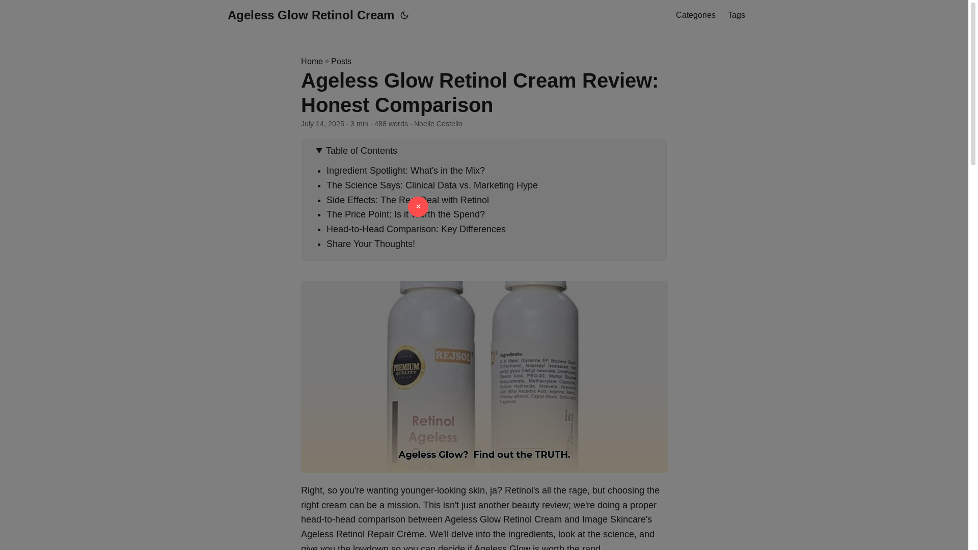 website screenshot of https://ageless-glow-retinol-cream.pages.dev/