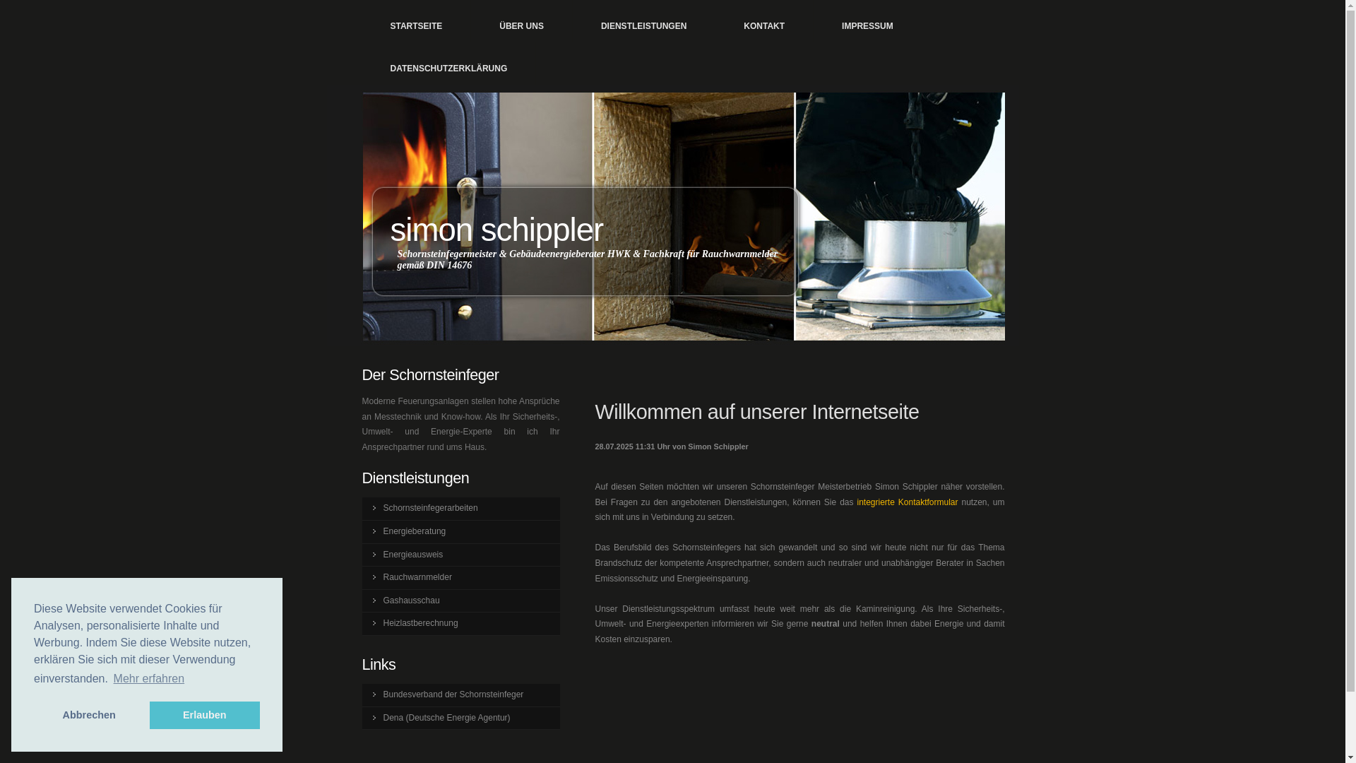 website screenshot of https://schornsteinfeger-schippler.de/