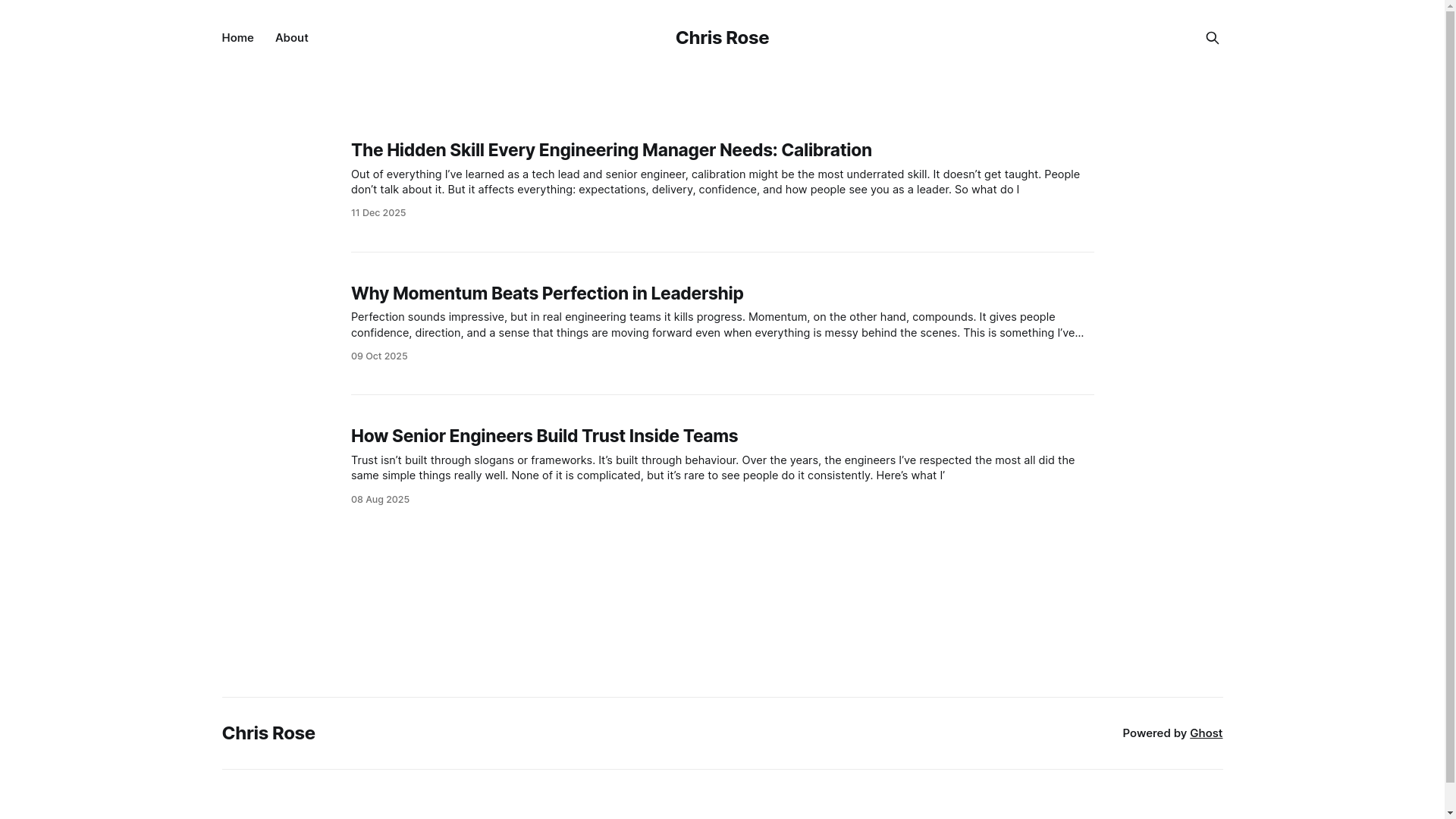 website screenshot of https://chrisrose.dev/