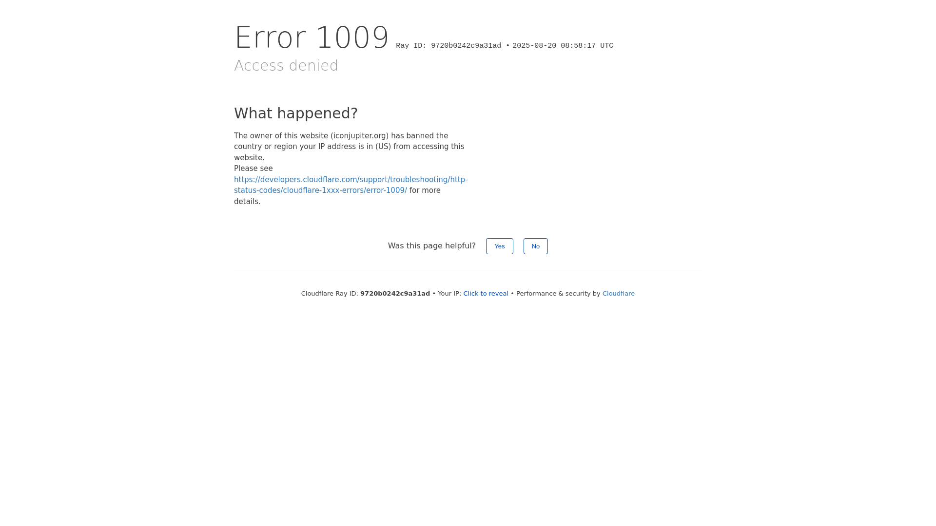 website screenshot of https://iconjupiter.org/