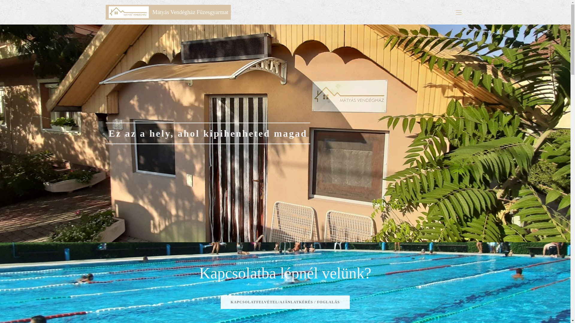 website screenshot of https://vendeghazfuzesgyarmat.hu/