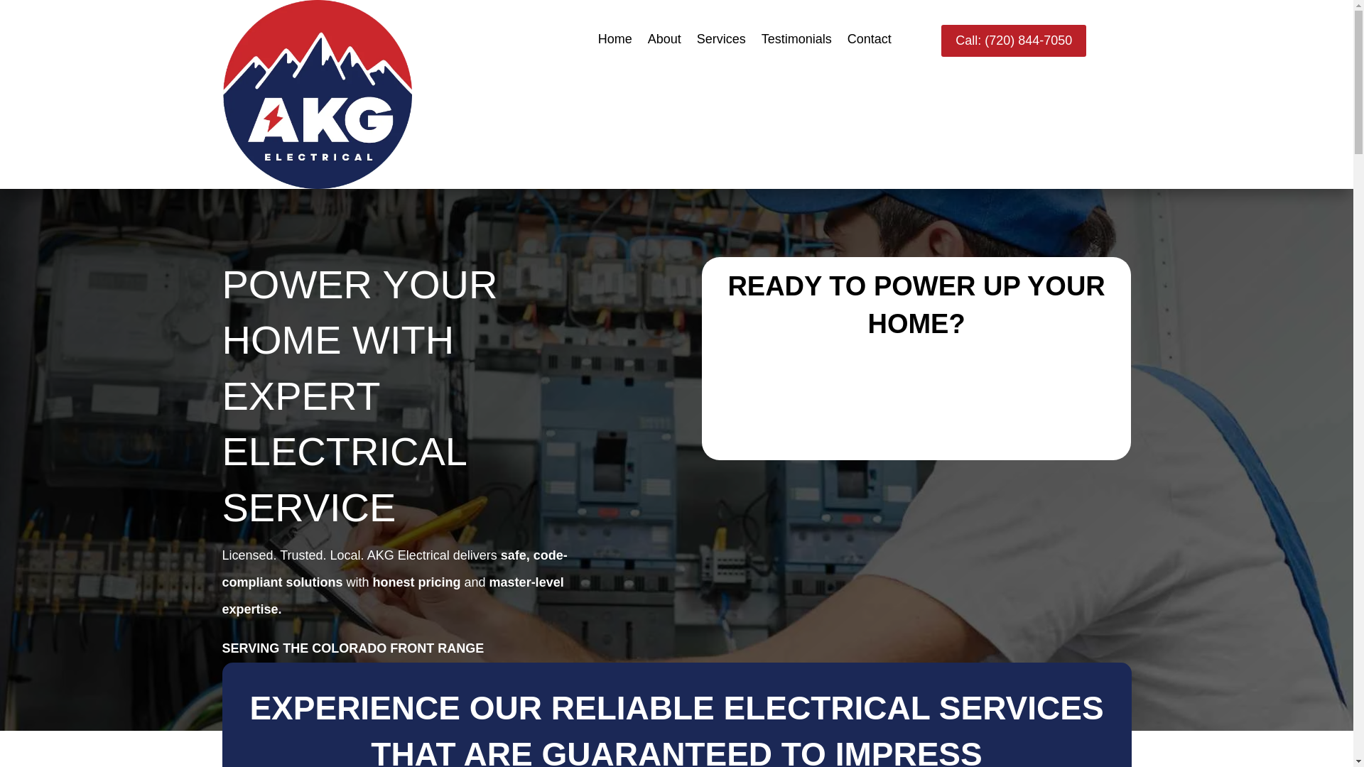 website screenshot of https://akgelectrical.net/