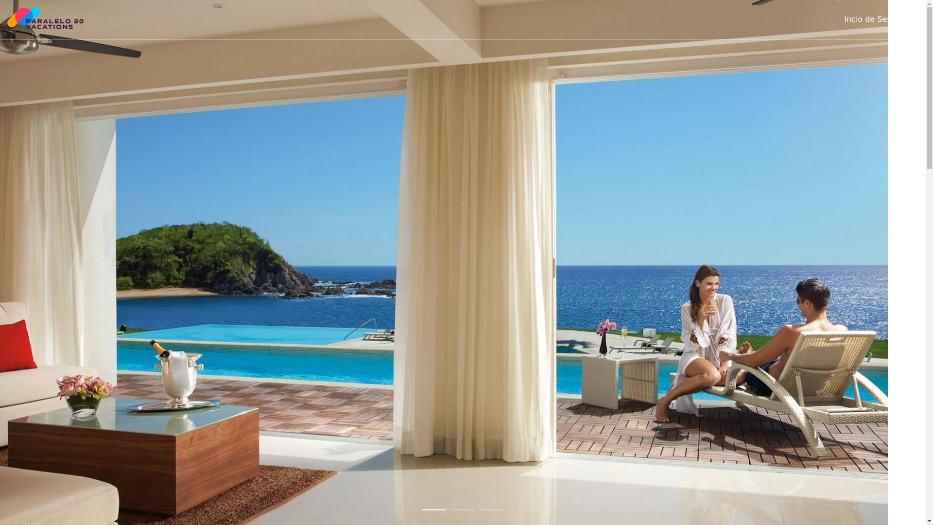website screenshot of https://paralelo20vacations.com.mx/