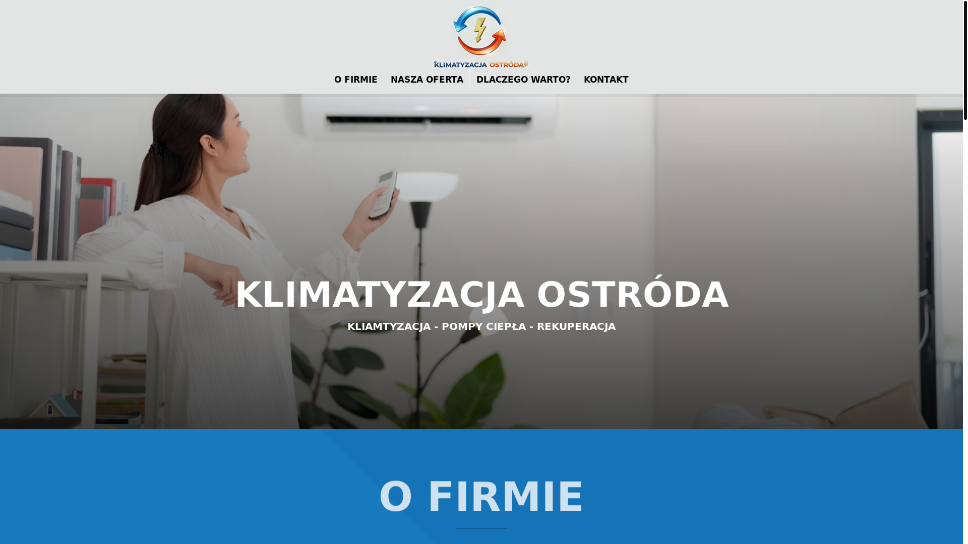 website screenshot of https://klimatyzacjaostroda.pl/