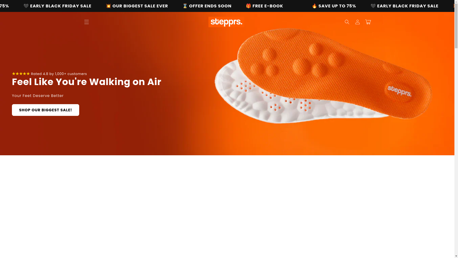 website screenshot of https://stepprsstore.com/