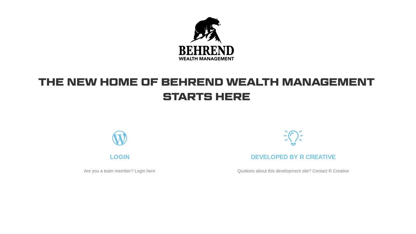 website screenshot of https://behrendwealthmanagement.com/