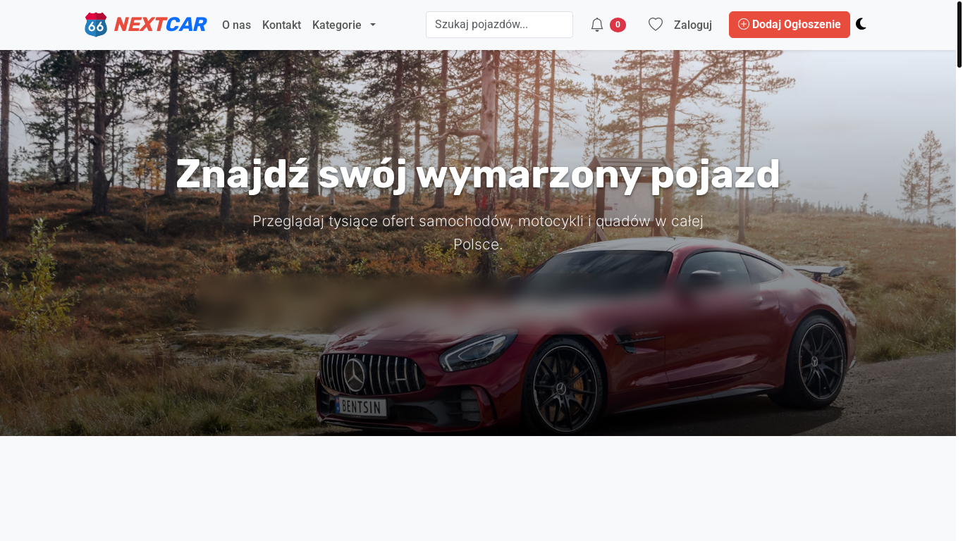 website screenshot of https://nextcar-polska.pl/