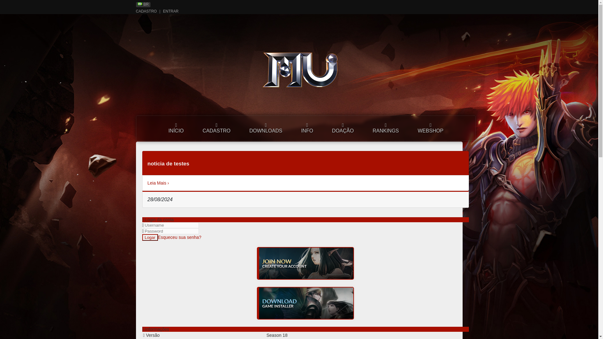 website screenshot of https://mueternium.com.br/