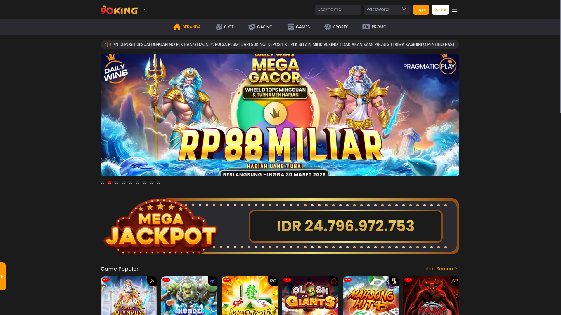website screenshot of https://store90kingo.com/