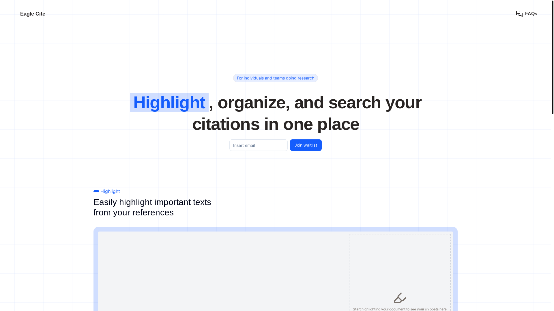 website screenshot of https://eaglecite.com/