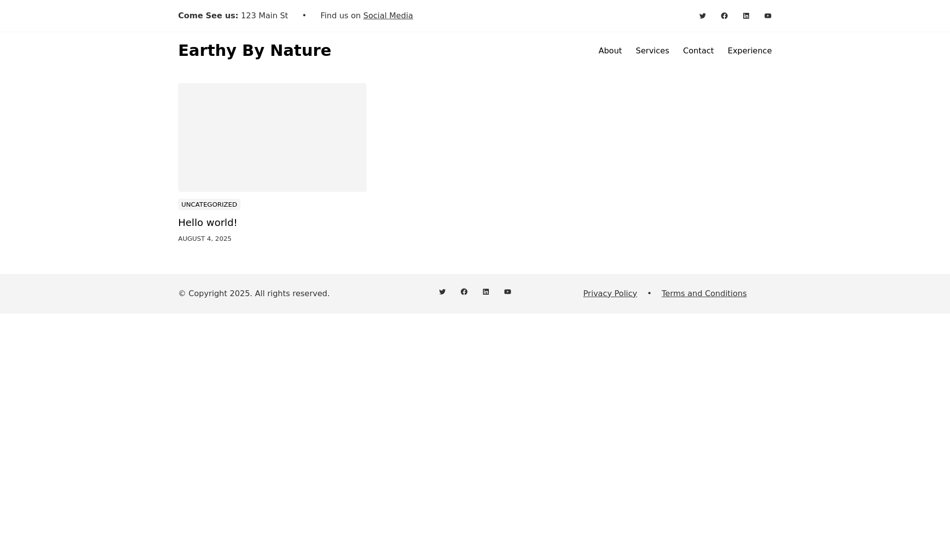 website screenshot of https://earthyinnature.com/