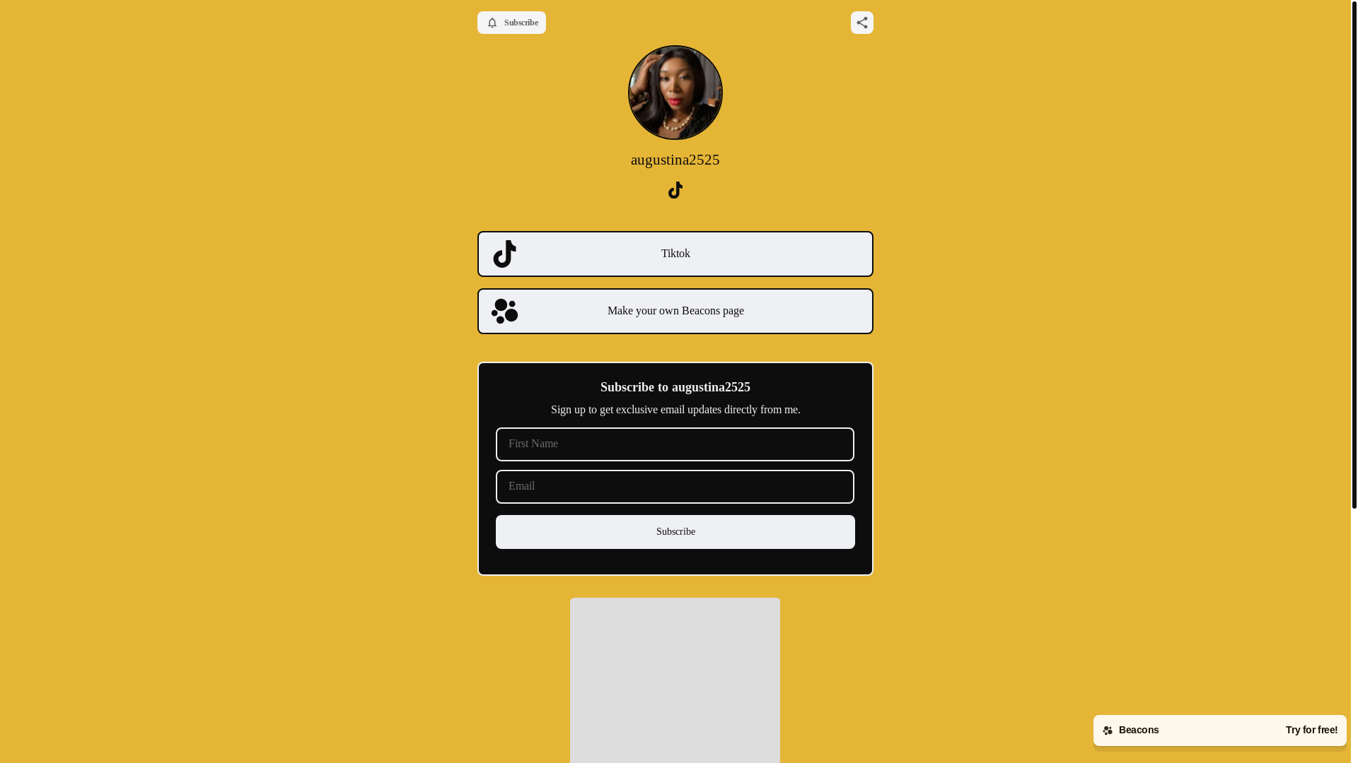 website screenshot of https://augustina2525.com/