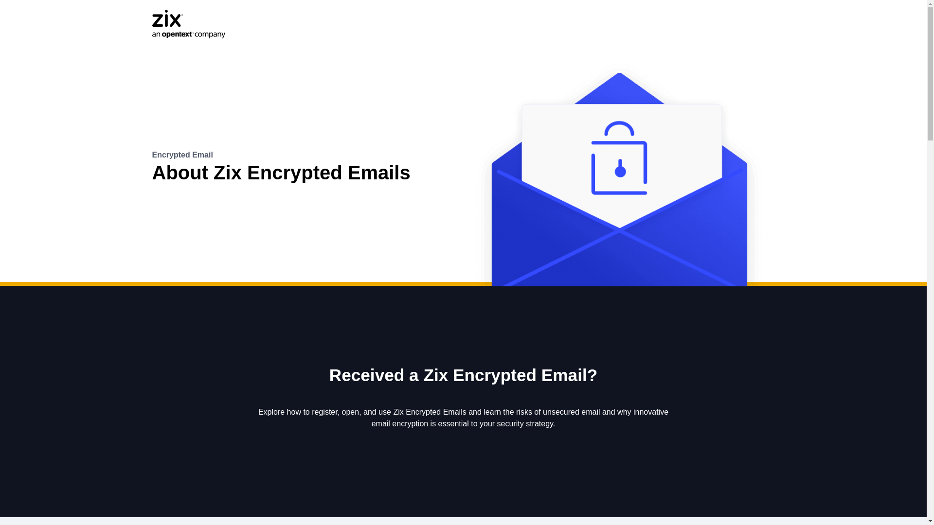 website screenshot of http://www.zixcorp.com/get-started/