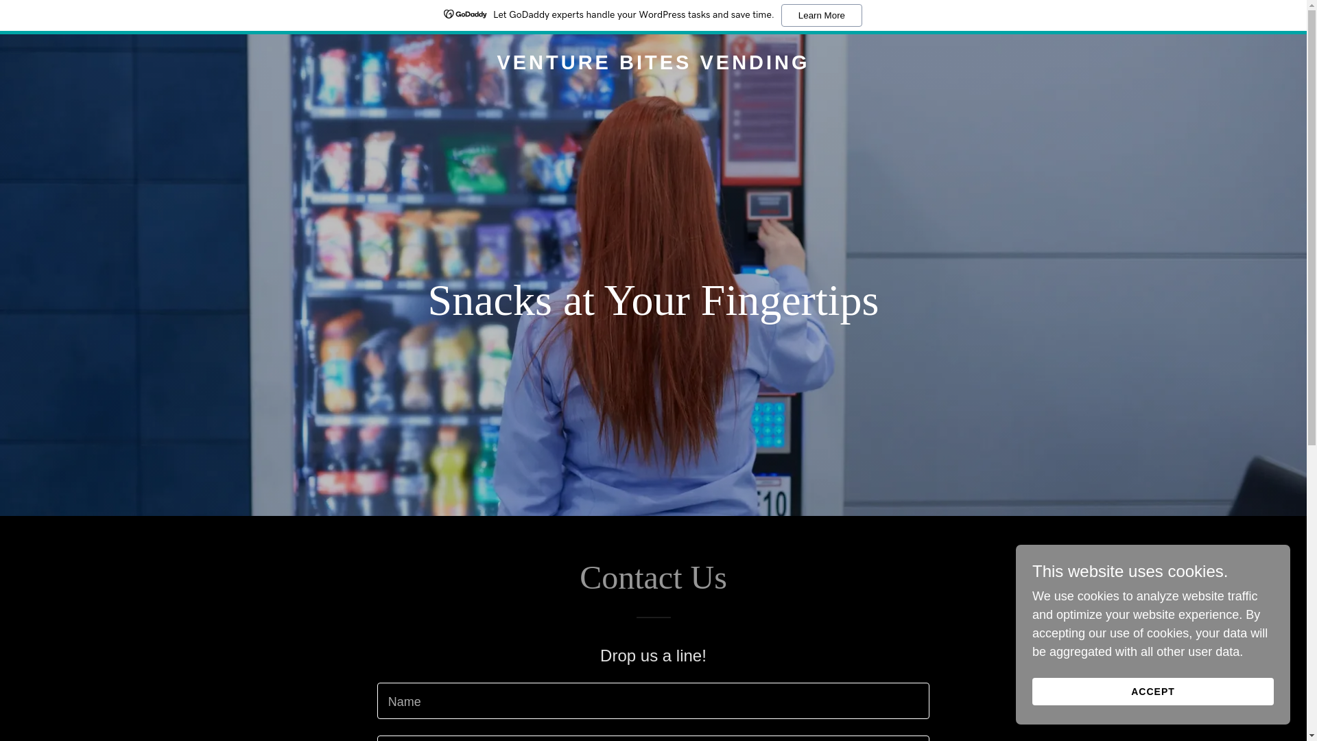 website screenshot of https://venturebitesvending.com/