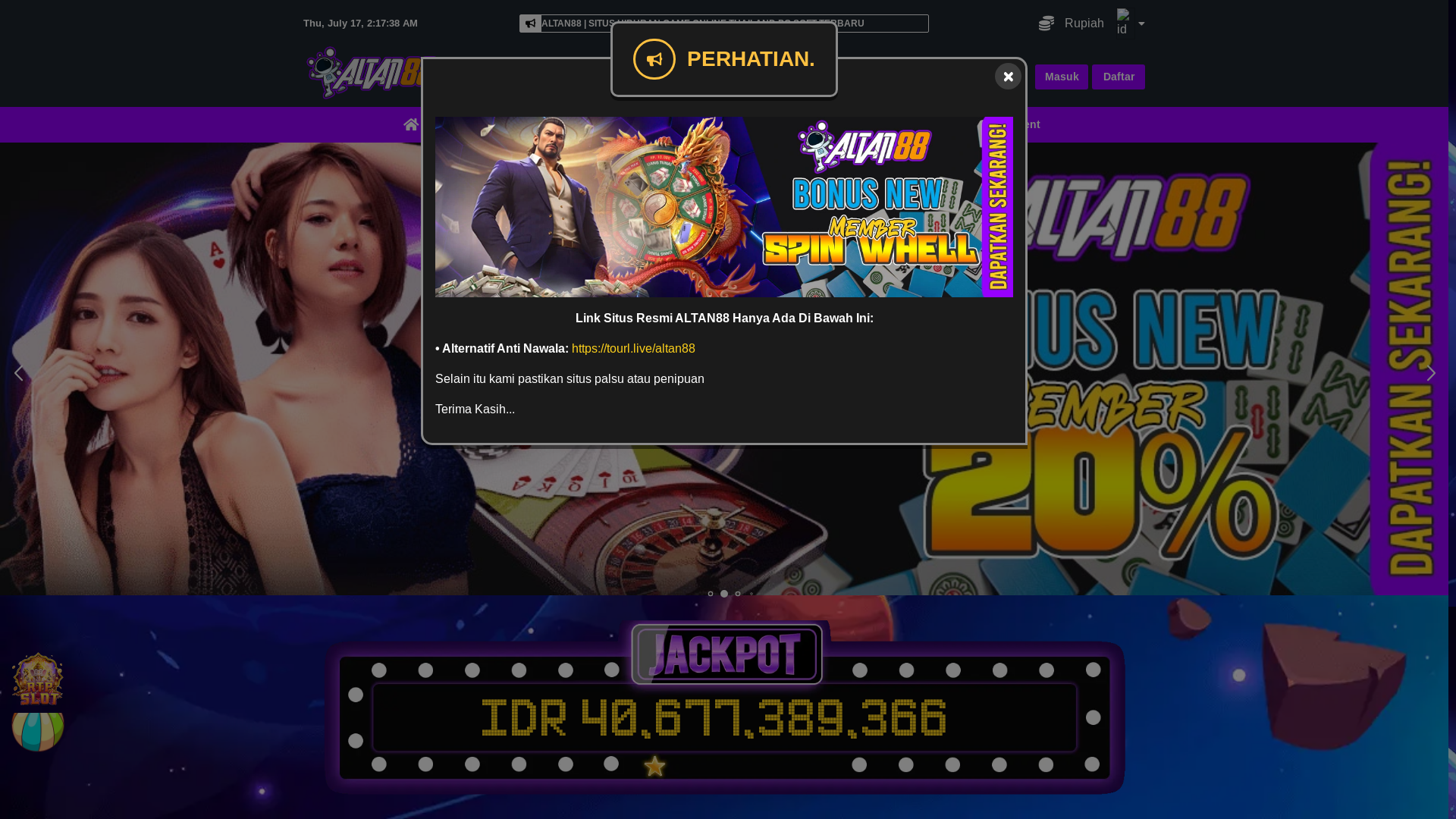 website screenshot of https://altan88id.com/