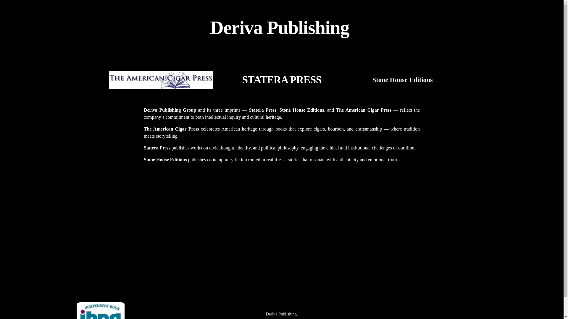 website screenshot of https://derivapublishing.com/